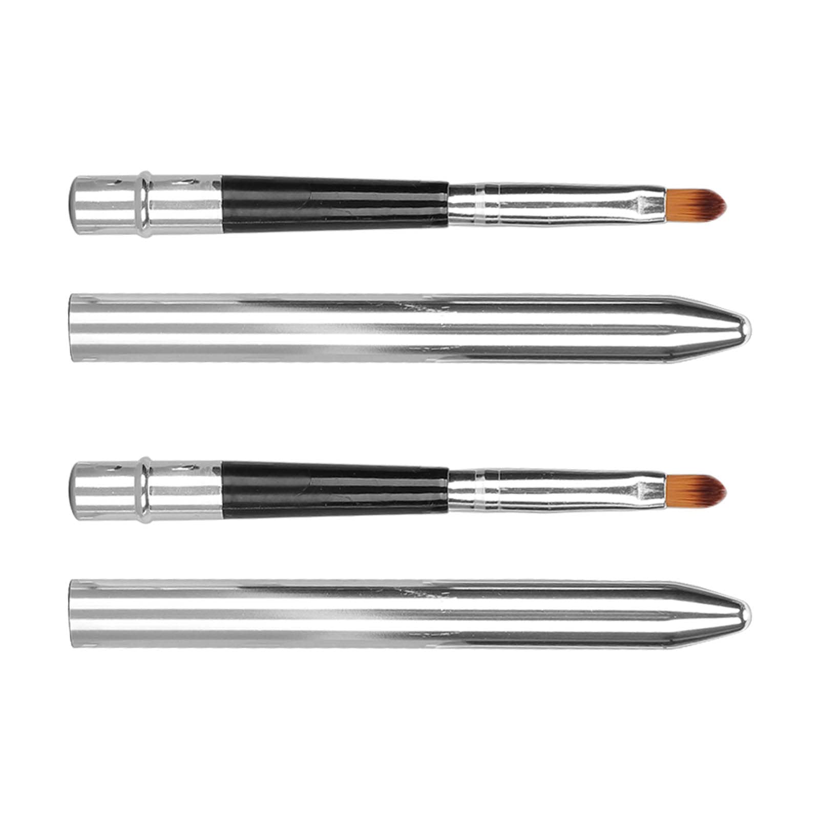 Uxsiya Retractable Lip Gloss Brush with Aluminum Case - Professional Makeup Tool for Lipstick & Gloss Application at Home or Beauty Salon | Perfect for Daily Makeup & Professional Use