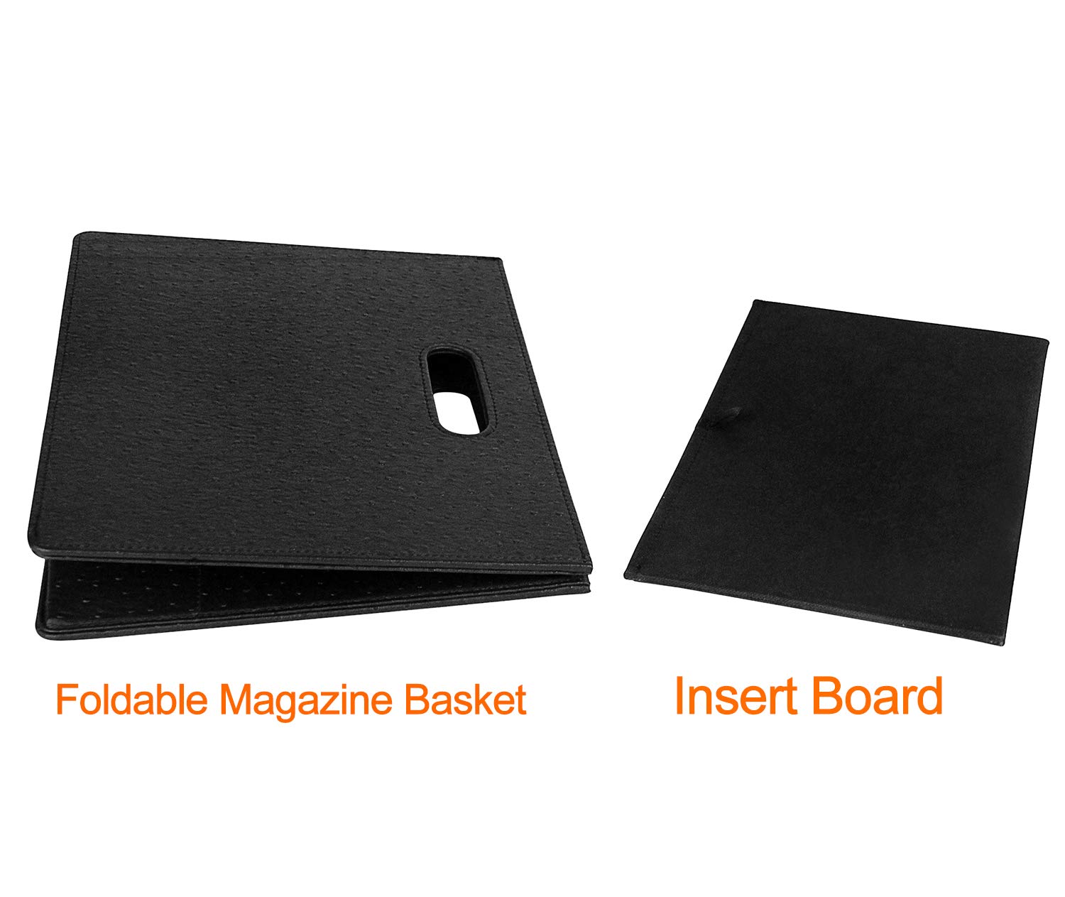 HofferRuffer Foldable Magazine Basket Holder - Black File Organizer Rack for Documents, Newspapers & Magazines - Space-Saving Storage Bin for Home, Office & Living Room