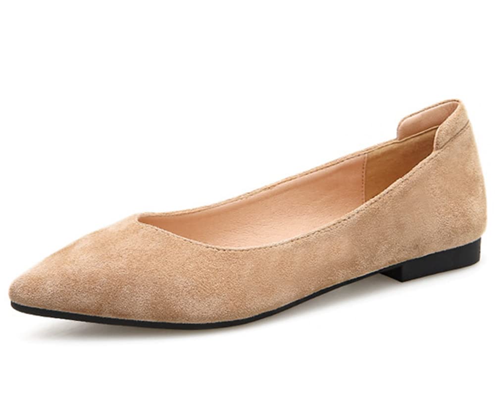 Pointed Toe Ballet Flats for Women - Comfortable Slip On Dress Shoes for Work & Office | Elegant Solid Color Women's Flats for Professional Wear & Daily Outfits