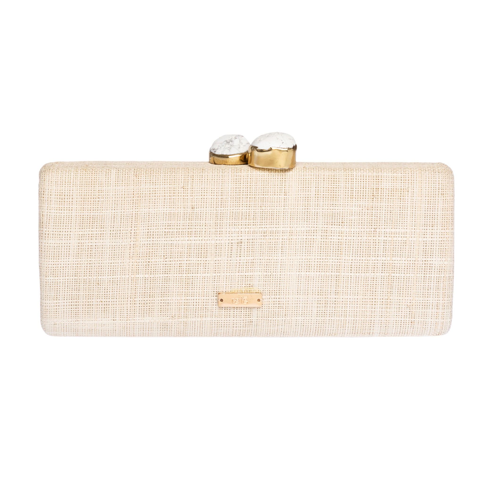 Alessandra Long Clutch Handbag - Natural White Leather Evening Bag for Women | Perfect for Parties, Weddings & Formal Events