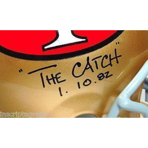 Authentic Joe Montana & Dwight Clark 'The Catch' Signed 49ers Helmet with JSA COA - Perfect for NFL Memorabilia Collectors & San Francisco 49ers Fans Display