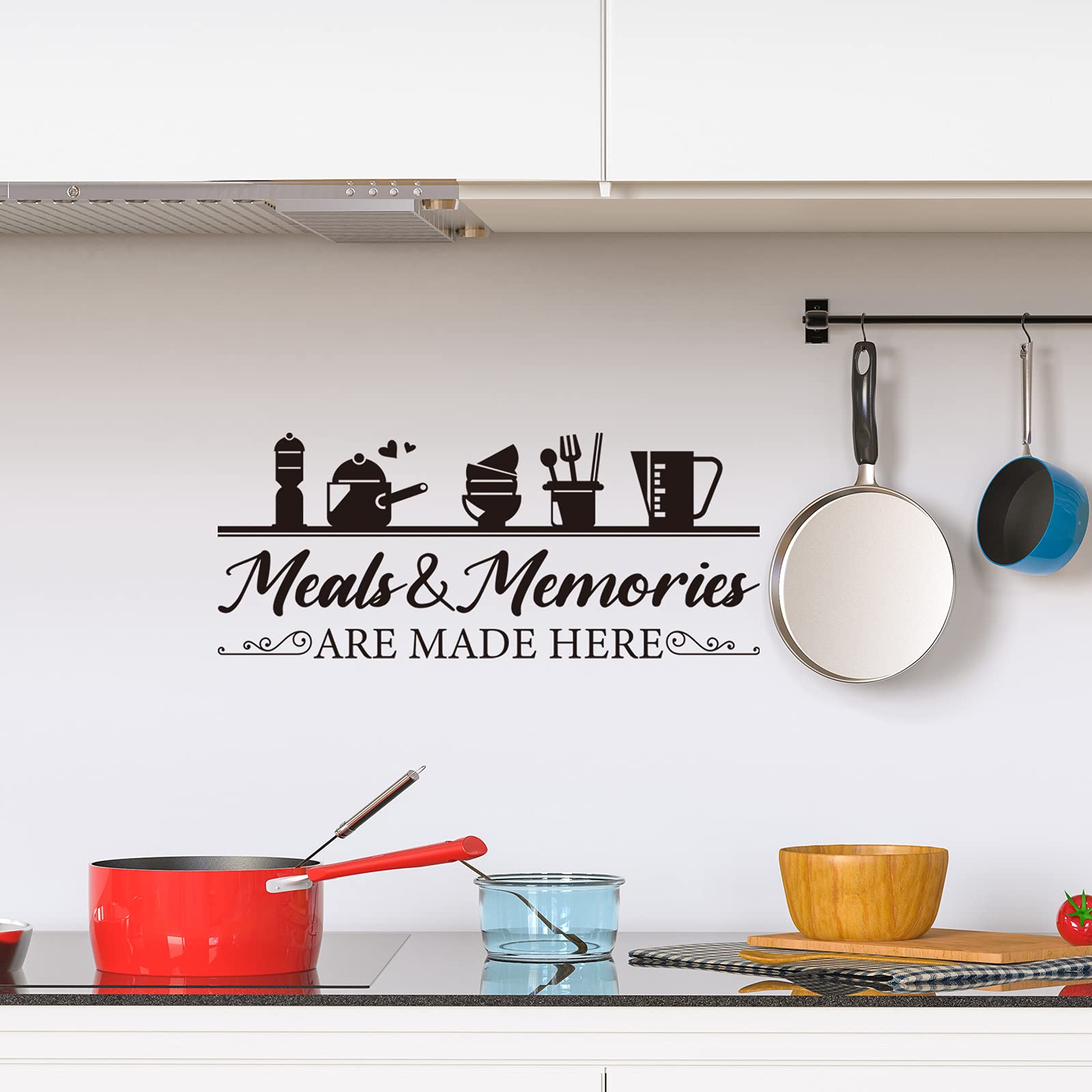 3 Pieces Kitchen Wall Decal Set - Dining Room Rules Vinyl Stickers, Kitchen Utensil Wall Art for Home Decor, Perfect for Kitchen and Dining Room Decoration