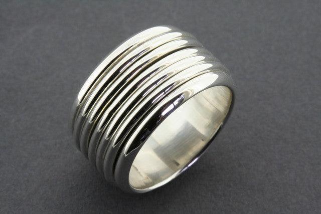 5 Band Sterling Silver Spinner Ring for Men & Women - Stress Relief Fidget Jewelry - Perfect for Anxiety Relief, Focus & Meditation