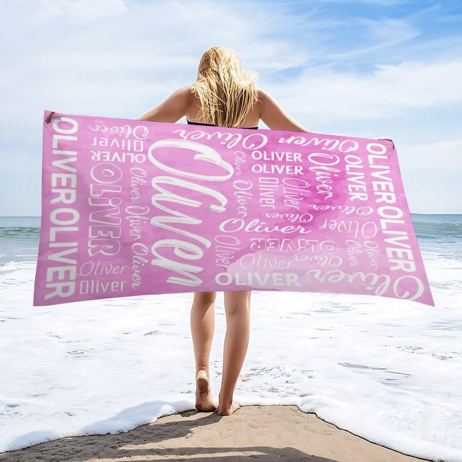 Custom Personalized Beach Towels for Kids & Adults - Microfiber Travel Towels with Name, Perfect for Pool, Beach, Vacation, and Outdoor Adventures