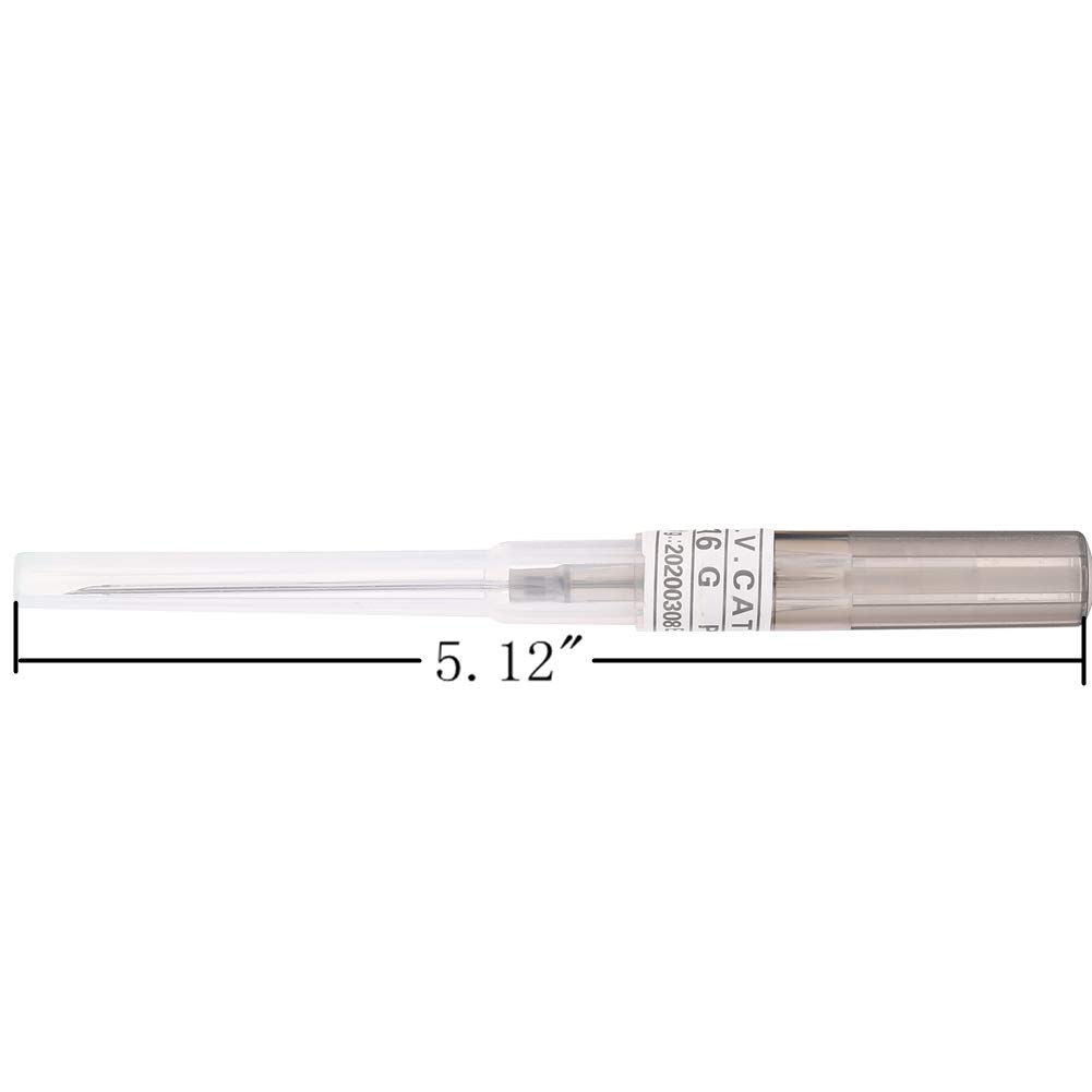 16G Surgical Steel Piercing Needles - Professional 5-Piece Body Piercing Kit for Ear, Nose, Belly Button - Safe Hypoallergenic Catheter Needles for Tattoo & Piercing Studios