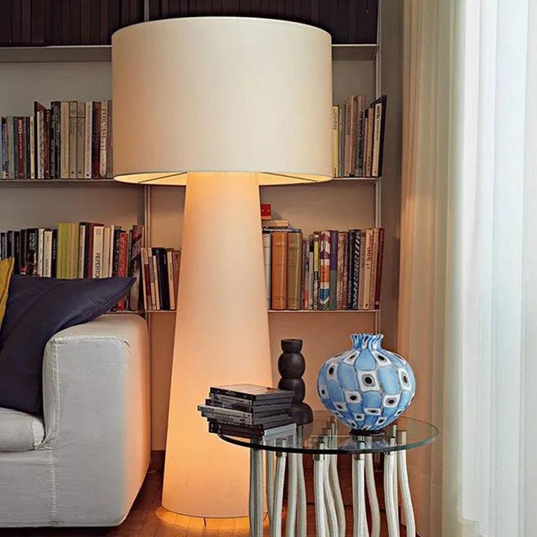 Modern White Large Cylindrical Decorative Floor Lamp for Living Room - Elegant Standing Light for Bedroom, Office & Home Decor