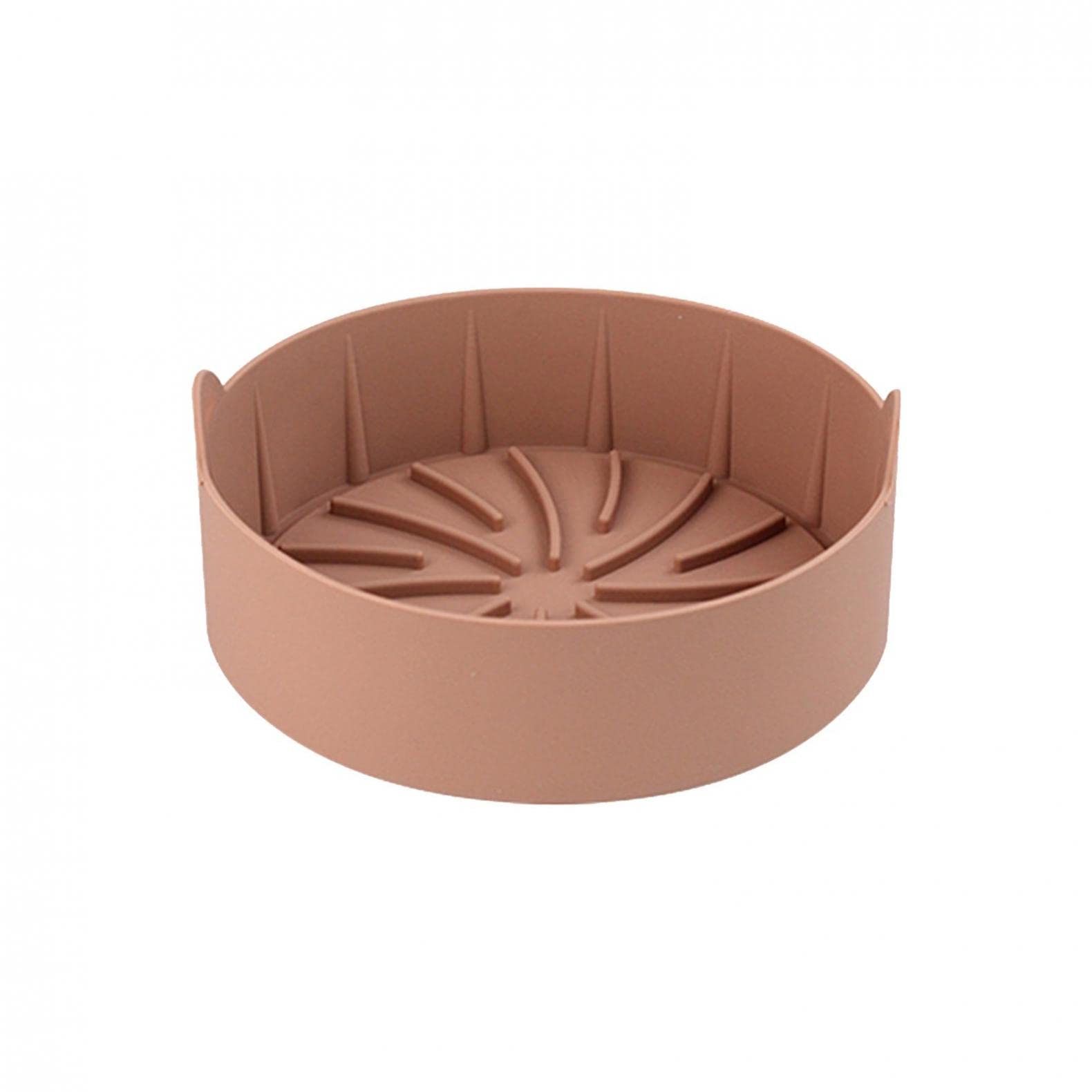 Non-Stick Silicone Air Fryer Basket - Food Safe Replacement for Parchment Paper, Multi-Purpose Baking Pan for Air Fryers & Ovens (Coffee Color) - Perfect for Roasting Vegetables, Baking Cookies & Reheating Leftovers