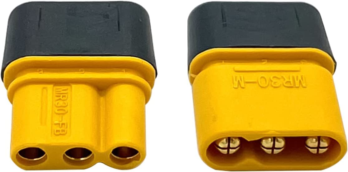 Nuofany 10 Pairs Male/Female MR30 Connectors with Sleeve for Lipo Battery RC Multicopter Drone Airplane - Perfect for RC Hobbyists and DIY Enthusiasts