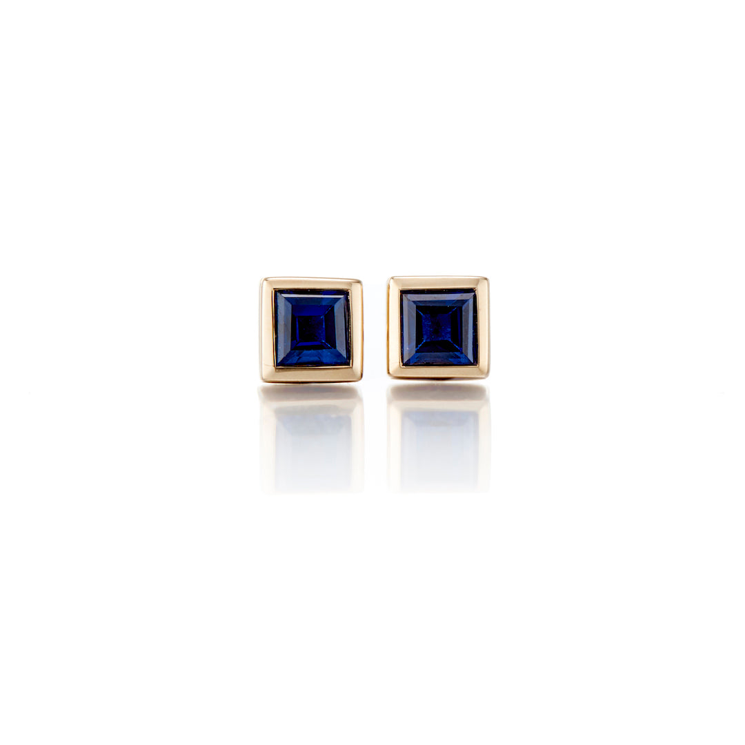 Mini Princess Earrings with Genuine Sapphires - Elegant Jewelry for Women, Girls | Perfect for Weddings, Parties & Special Occasions