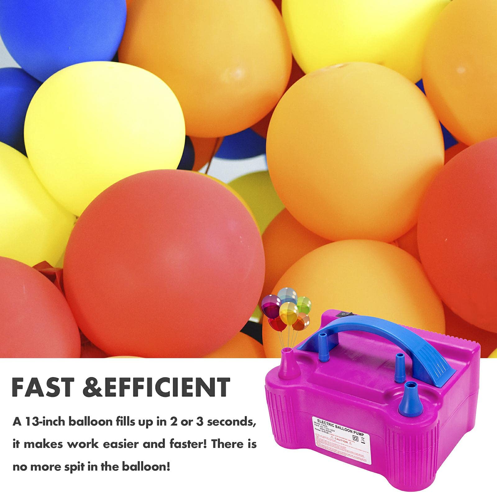 Portable Electric Balloon Pump - 110V 600W Fast Inflation for Party, Wedding, Holiday Decorations - Perfect for Birthday Celebrations, Baby Showers & Event Decor