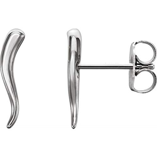 Authentic Sterling Silver Italian Horn Earrings – Handmade Jewelry for Women | Perfect Gift for Birthday, Christmas & Everyday Wear
