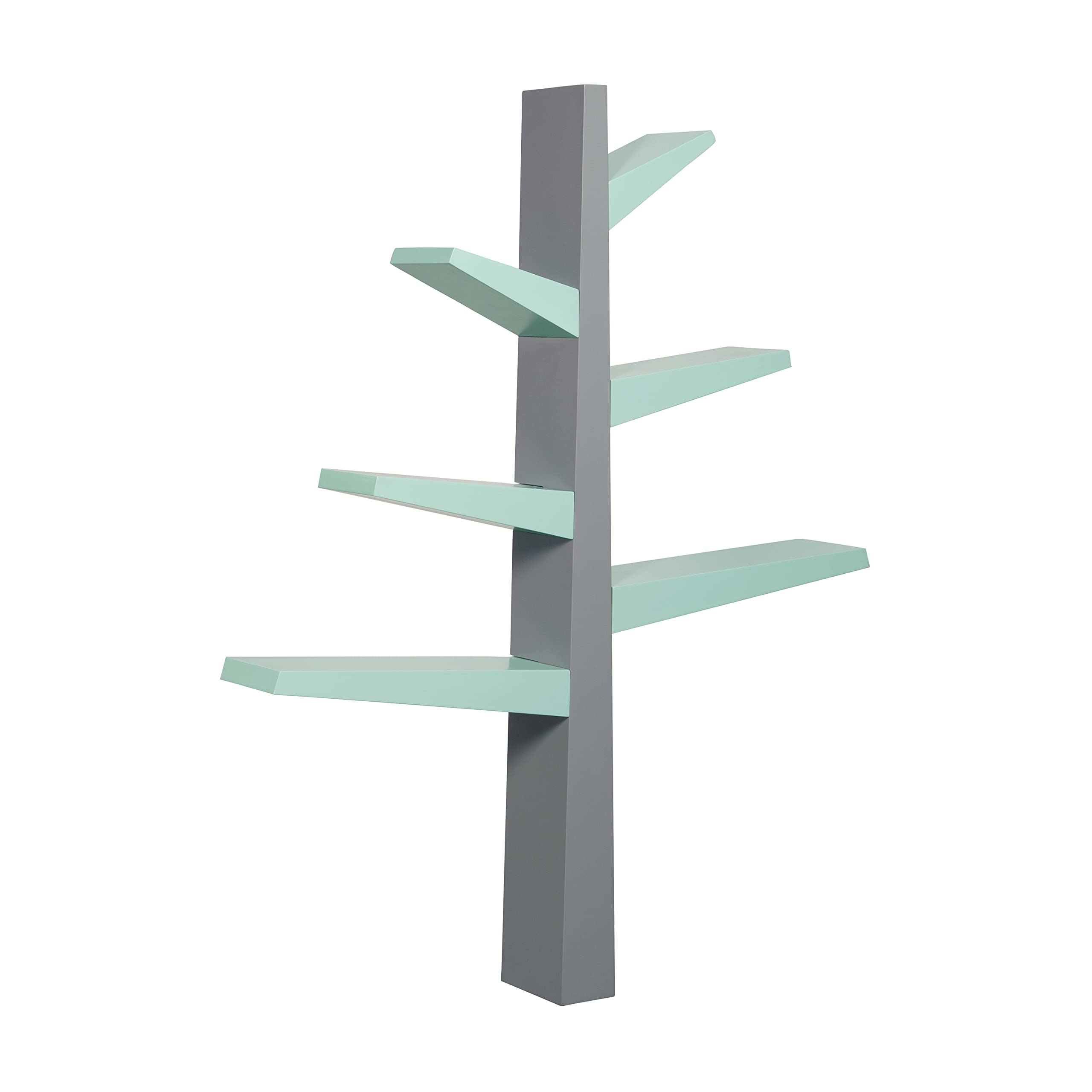 Babyletto Spruce Tree Bookcase - Grey & Cool Mint Nursery Bookshelf for Kids Room Decor & Organization | Perfect for Baby, Toddler & Children's Bedrooms