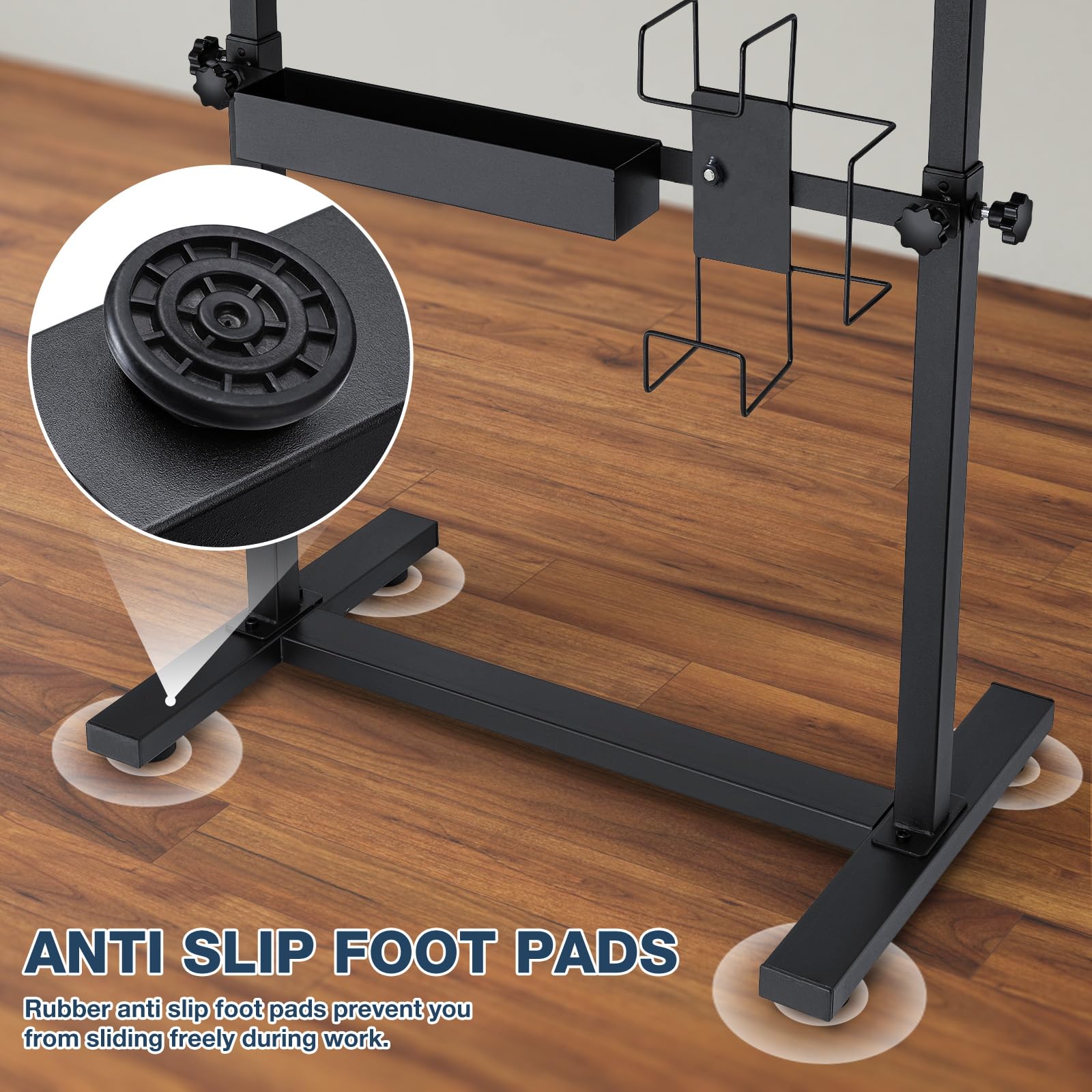 Professional Adjustable Tattoo Armrest Stand with Black PU Leather Pad - 70° Rotation, Height Adjustable, Sturdy 4-Corner Base - Perfect for Tattoo Artists, Studios & Home Tattoo Practice