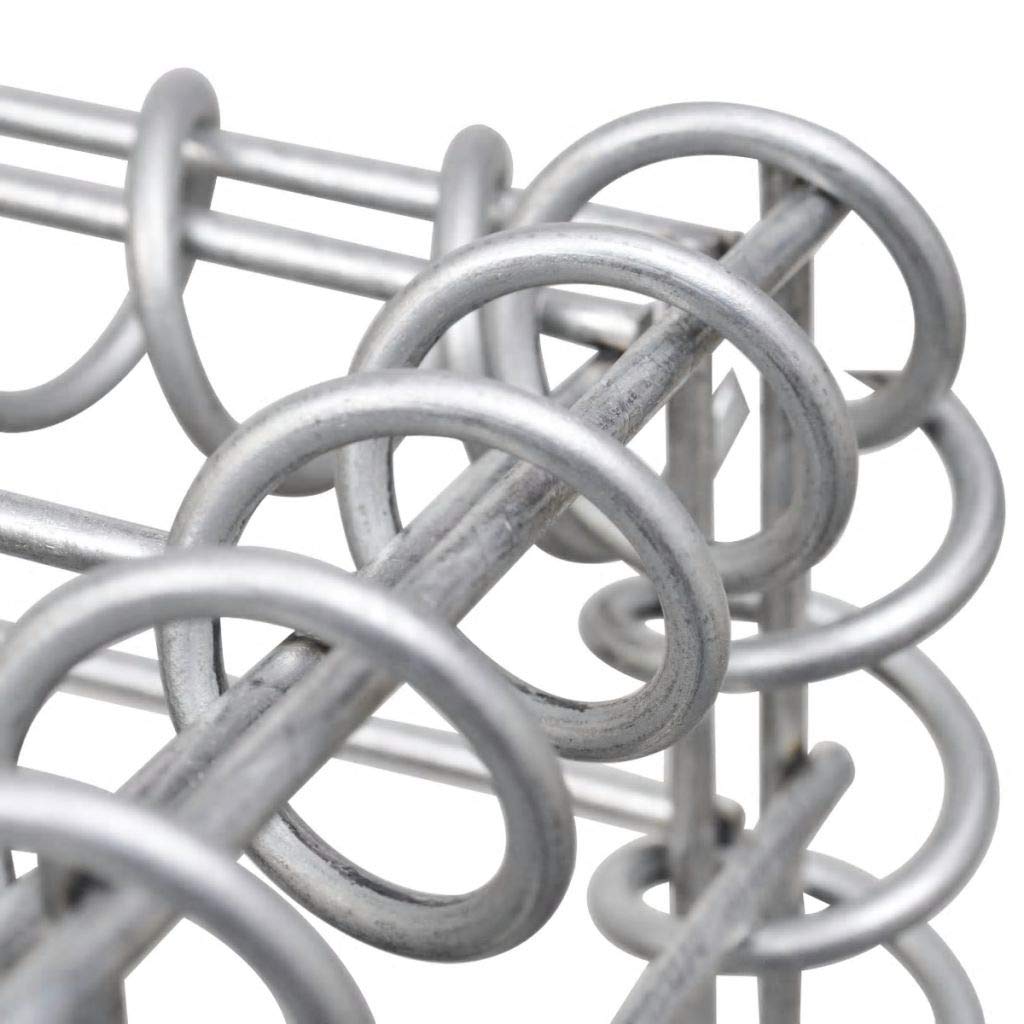 Tidyard Gabion Basket Steel Planter - 19.7x19.7x39.4 Inch Raised Garden Bed for Vegetables & Flowers (Silver) - Perfect for Outdoor Landscaping, Patio Decor & Backyard Gardening