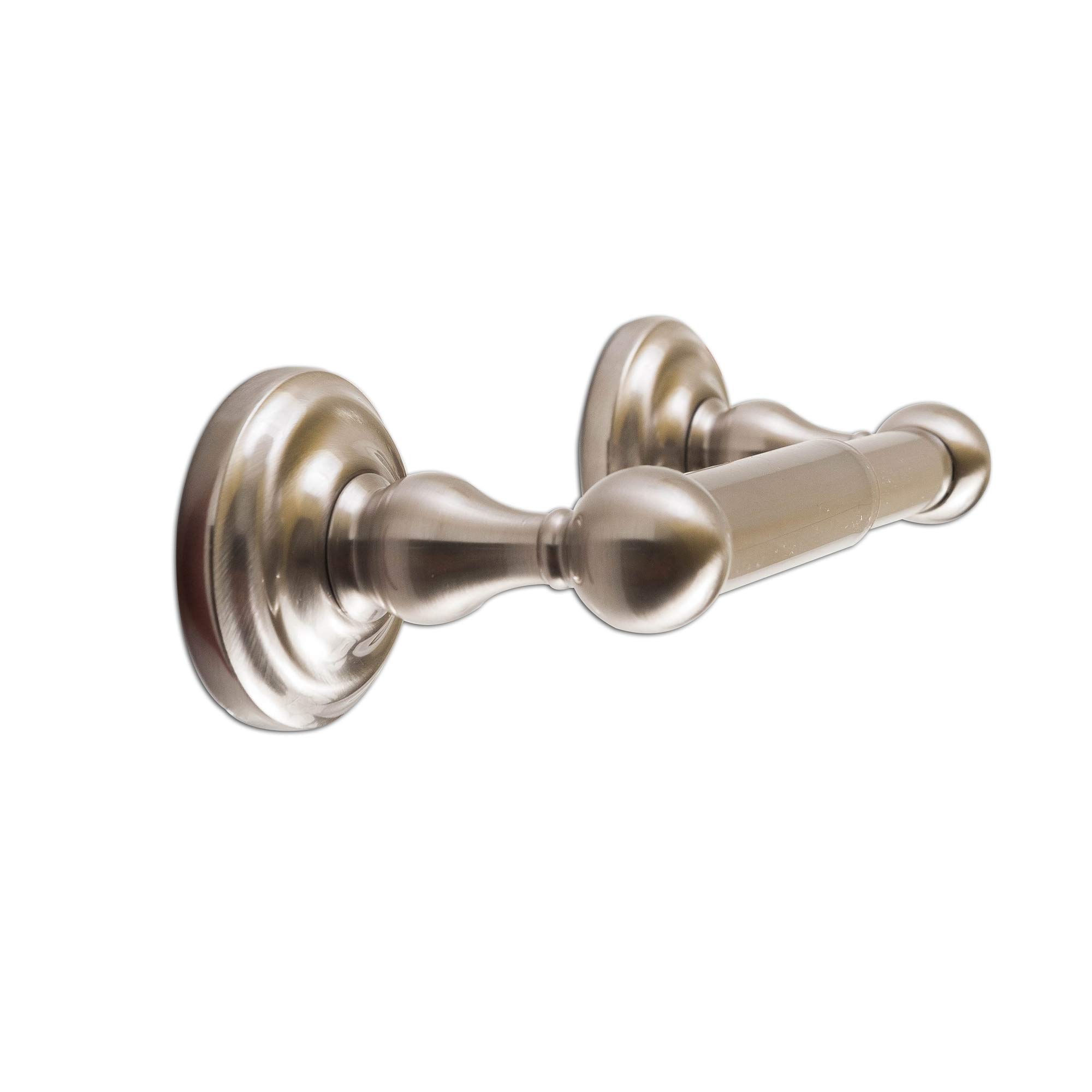 SENTO ROBIKI 5-Piece Satin Nickel Bathroom Accessories Set - Wall Mounted Robe Hook, Toilet Paper Holder, Towel Ring, 18