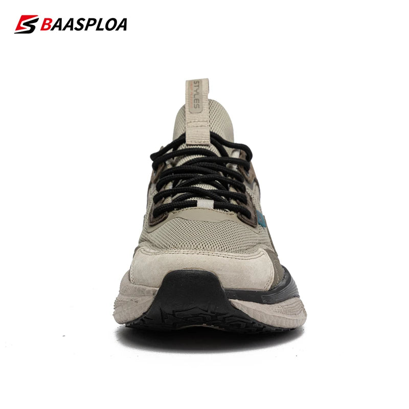Baasploa Men's Lightweight Breathable Running Shoes - Non-Slip Spring Outdoor Sports Sneakers for Jogging, Gym & Daily Wear