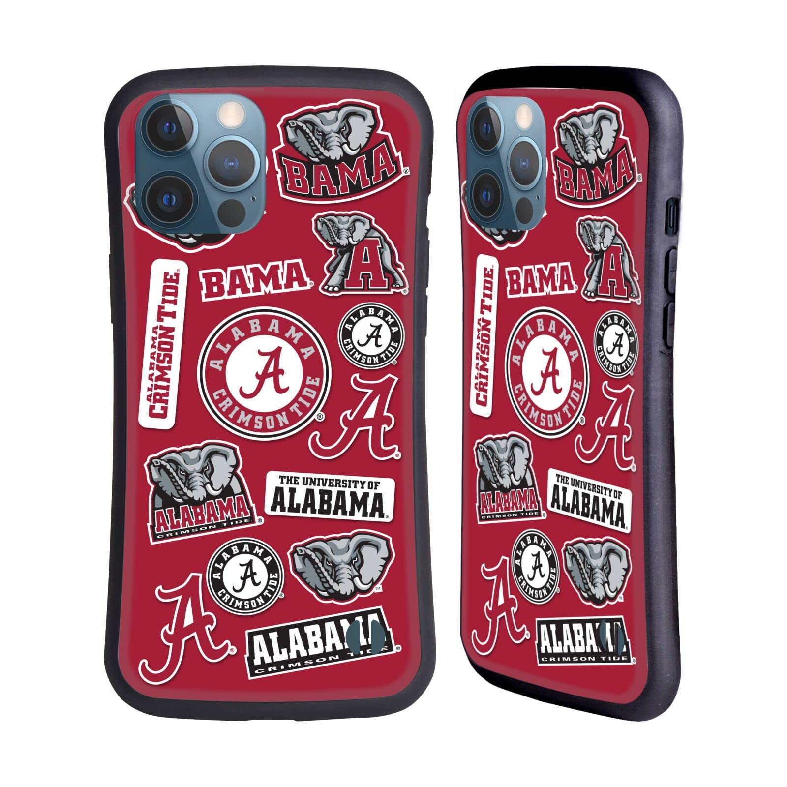 Official University of Alabama iPhone 13 Pro Max Case - UA Licensed Collage Hybrid Cover by Head Case Designs - Perfect for Game Days, School Pride & Bama Fans