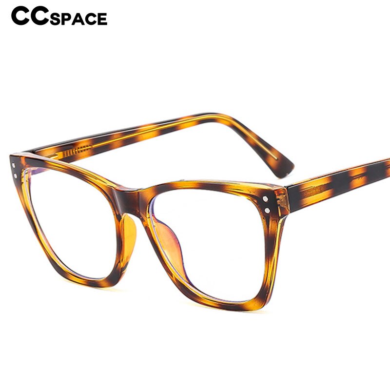 CCspace Women's Full Rim Oversized TR90 Titanium Eyeglasses 55152 - Lightweight & Durable Glasses for Work, Reading & Fashion