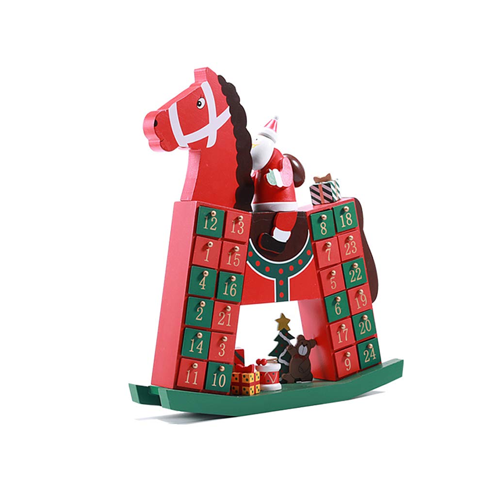 24-Day Wooden Christmas Countdown Advent Calendar with Drawers - Cute Holiday Decoration & Candy Storage Box for Kids | Perfect for Home Decor, Gift Giving & Festive Countdown Celebrations