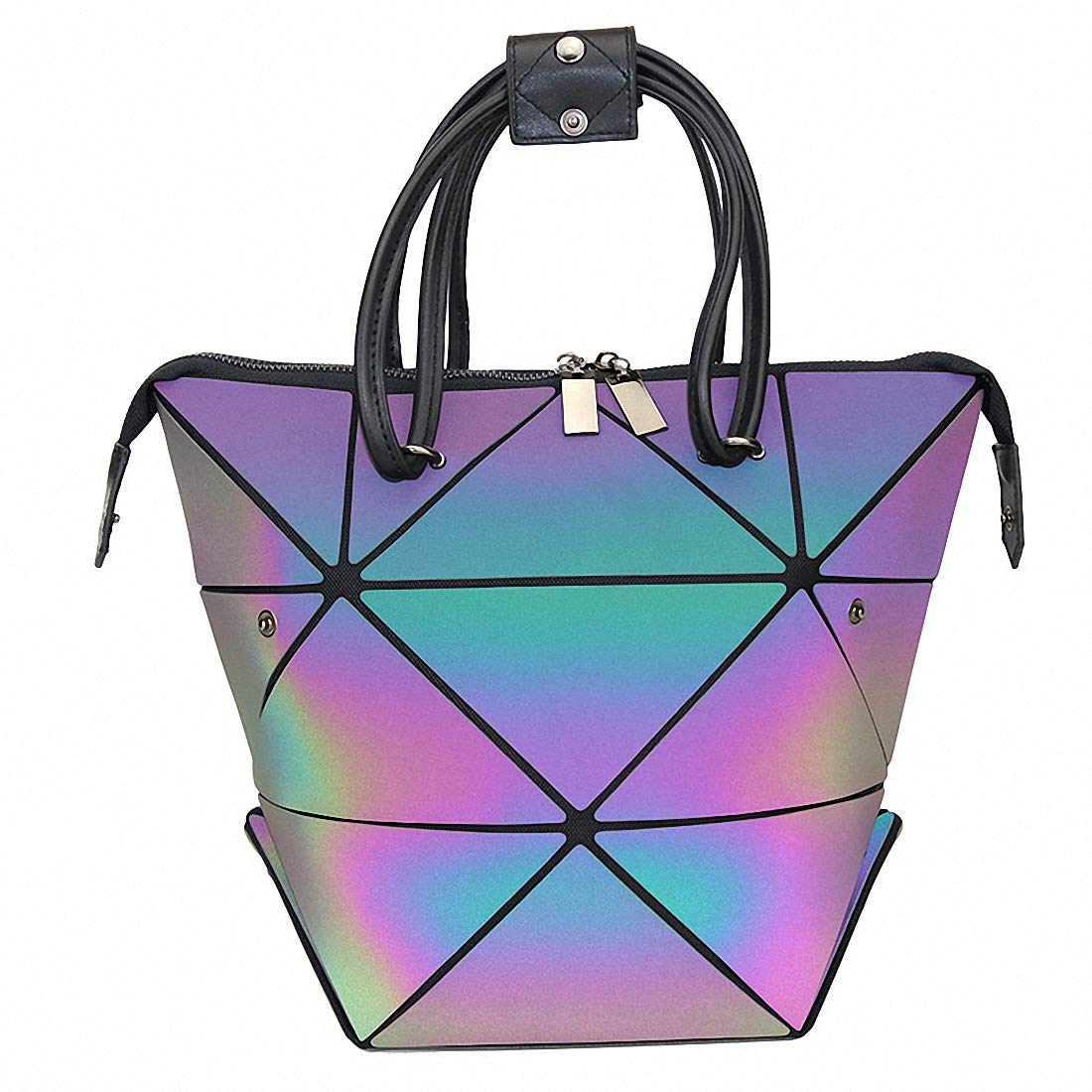 Holographic Reflective Tote Bag for Women - Geometric Crossbody Purse for Party & Night Out