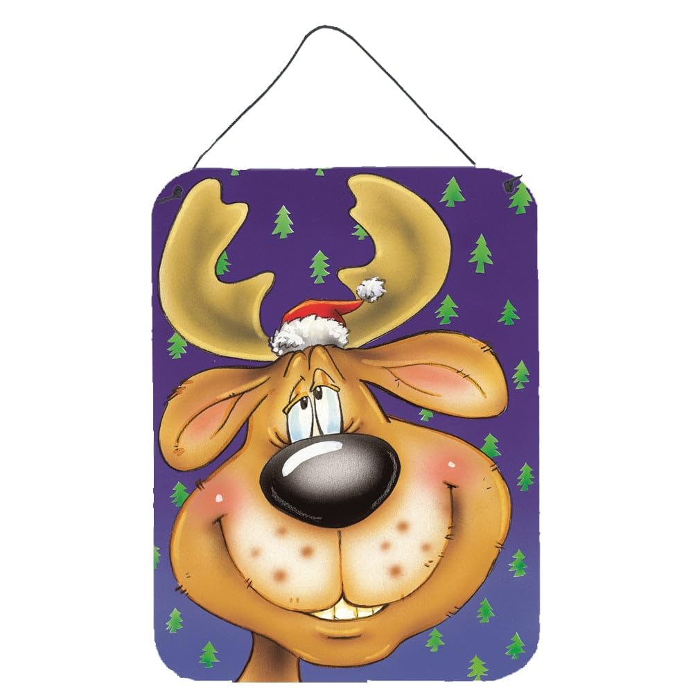 Funny Comic Reindeer Metal Wall Art - 12x16 Inch Aluminum Sign for Kitchen, Bar, Bathroom & Front Door Decor | Holiday Home Decoration | Perfect for Christmas & Winter Season
