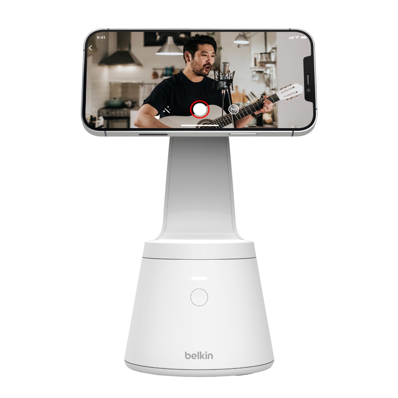 Belkin MagSafe Compatible Phone Mount for iPhone 12/13/14/15 Pro Max - Face Tracking Tripod Stand for Vloggers & Content Creators - Perfect for YouTube Videos, Live Streaming & Social Media Recording