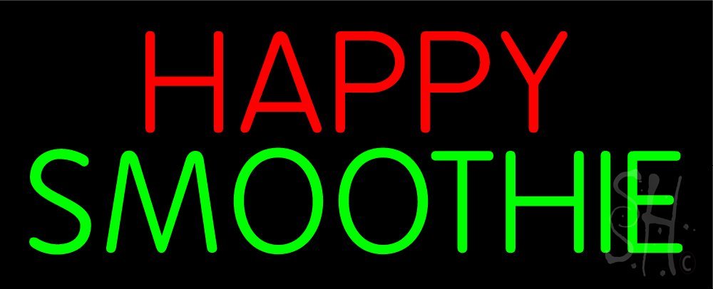 The Sign Store N105-13531 Happy Smoothie Neon Sign - 13 x 32 x 3 Inch Vibrant LED Bar Decor for Cafes, Restaurants & Home Kitchen