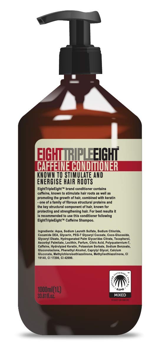 888 Pack of 1 Caffeine Shampoo + 1 Caffeine Conditioner with Keratin - Hair Growth Treatment for Men & Women - Reduces Hair Loss - Perfect for Thinning Hair & Scalp Care - Daily Use for Healthier Hair