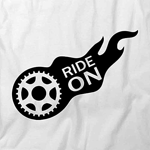 Ride On Graphic T-Shirt for Men & Women - Soft Cotton Printed Tee in White | Casual Wear, Street Style, Biker Outfits