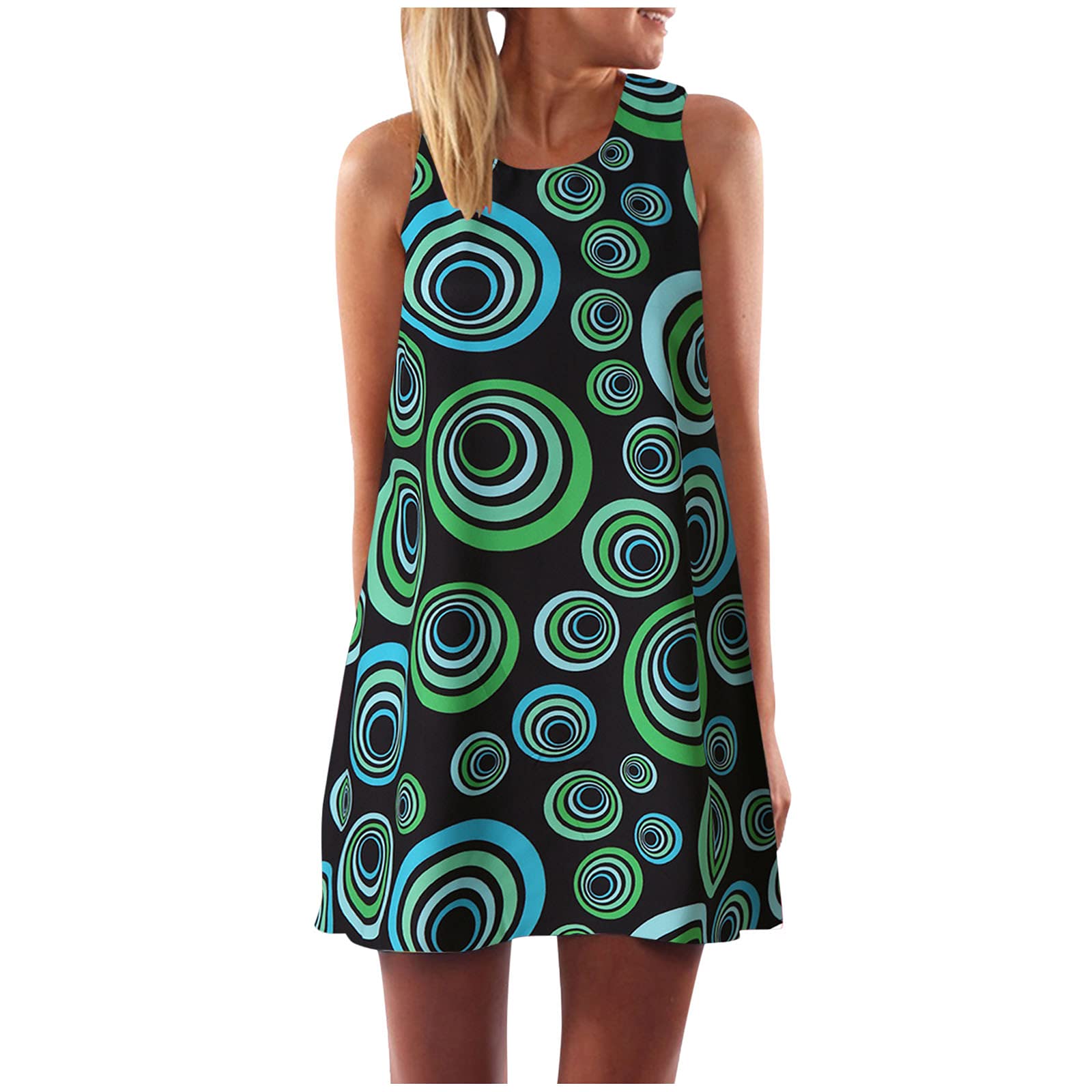 Women's Floral Spring Party Dress - Flounce A-Line Mini Dress for Casual Outings, Date Nights & Summer Vacations | Short Sleeve Multicolor Tent Dress