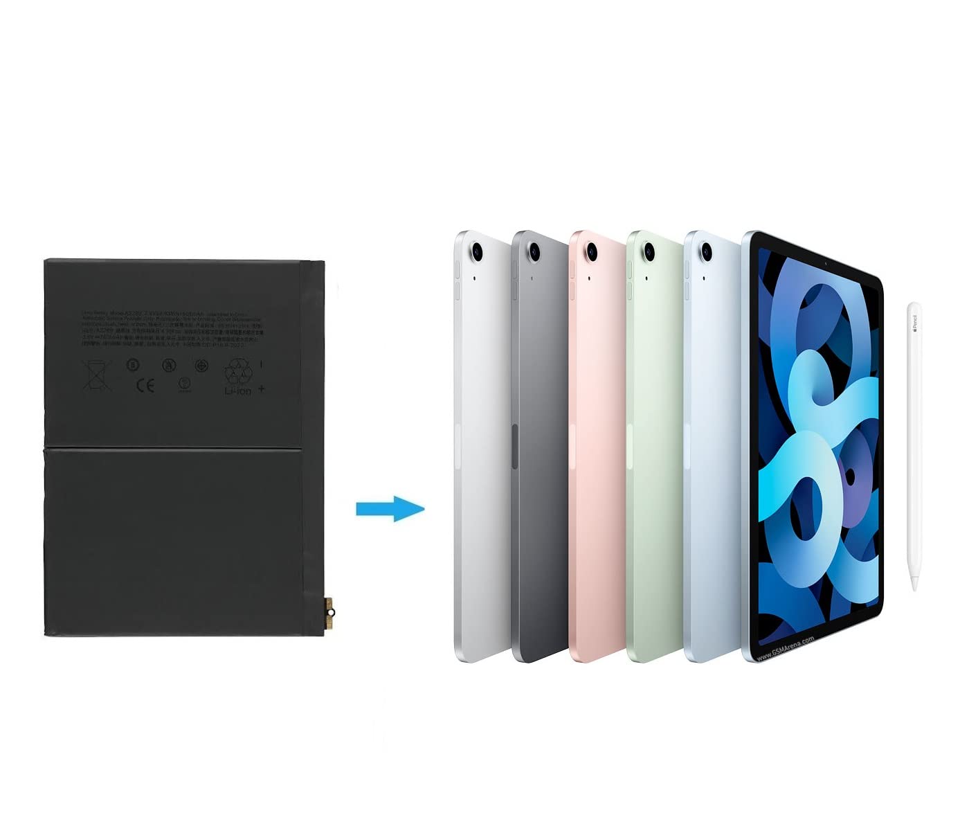 Original A2288 Replacement Battery for iPad Air 5 (2022) - Compatible with Models A2072, A2316, A2324, A2325 - Long Lasting Power for Work, Study & Entertainment