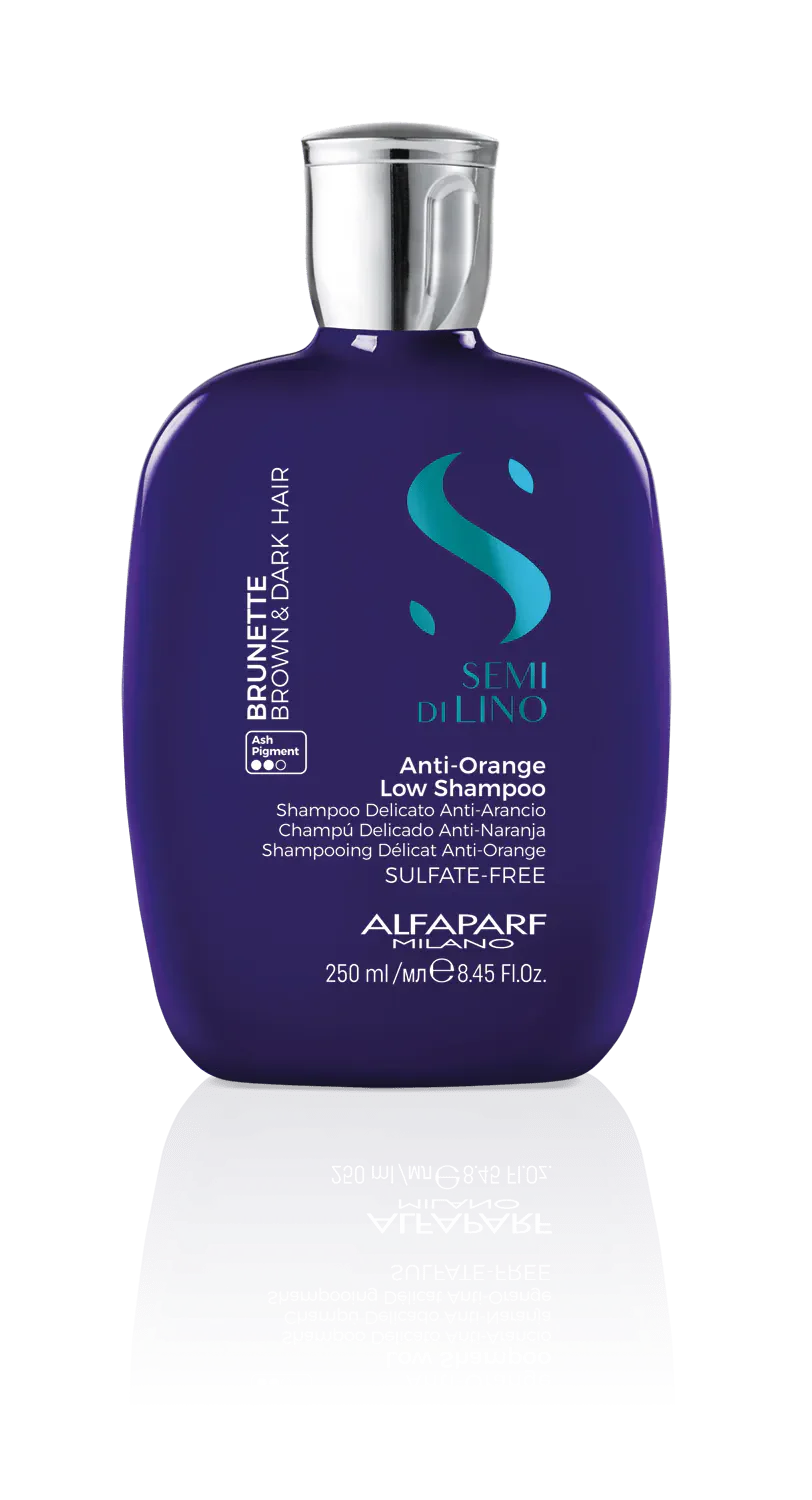Alfaparf Milano Semi Di Lino Anti Orange Low Shampoo 250ml & Conditioner 200ml Duo Set - Sulfate-Free Color Care for Blonde & Bleached Hair - Salon Quality at Home for Dry, Damaged Hair
