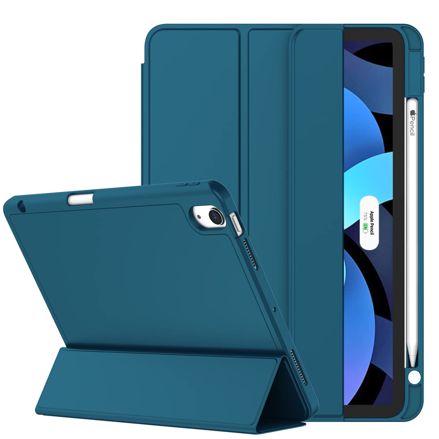 Premium iPad Air 11/10.9 Inch Case for M3 2025 & M2 2024 Models - Compatible with iPad Air 5th/4th Gen (2022/2020) - Auto Wake/Sleep & Touch ID Support - Teal Blue Protective Cover - Perfect for Work, Travel & School Use