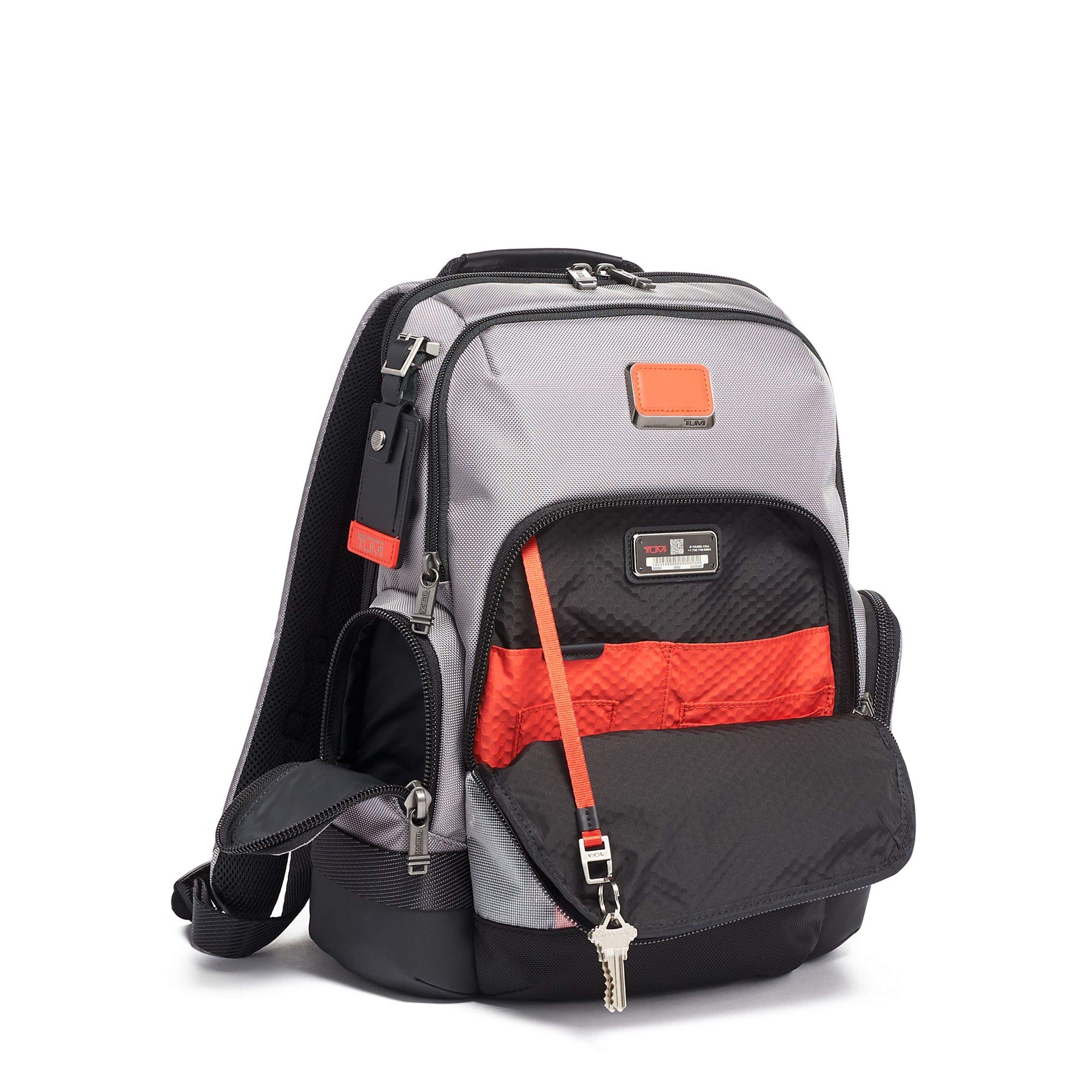 TUMI Alpha Bravo Nathan Laptop Backpack 15 Inch - Durable Computer Bag for Men & Women - Grey/Bright Red - Perfect for Work, Travel & College