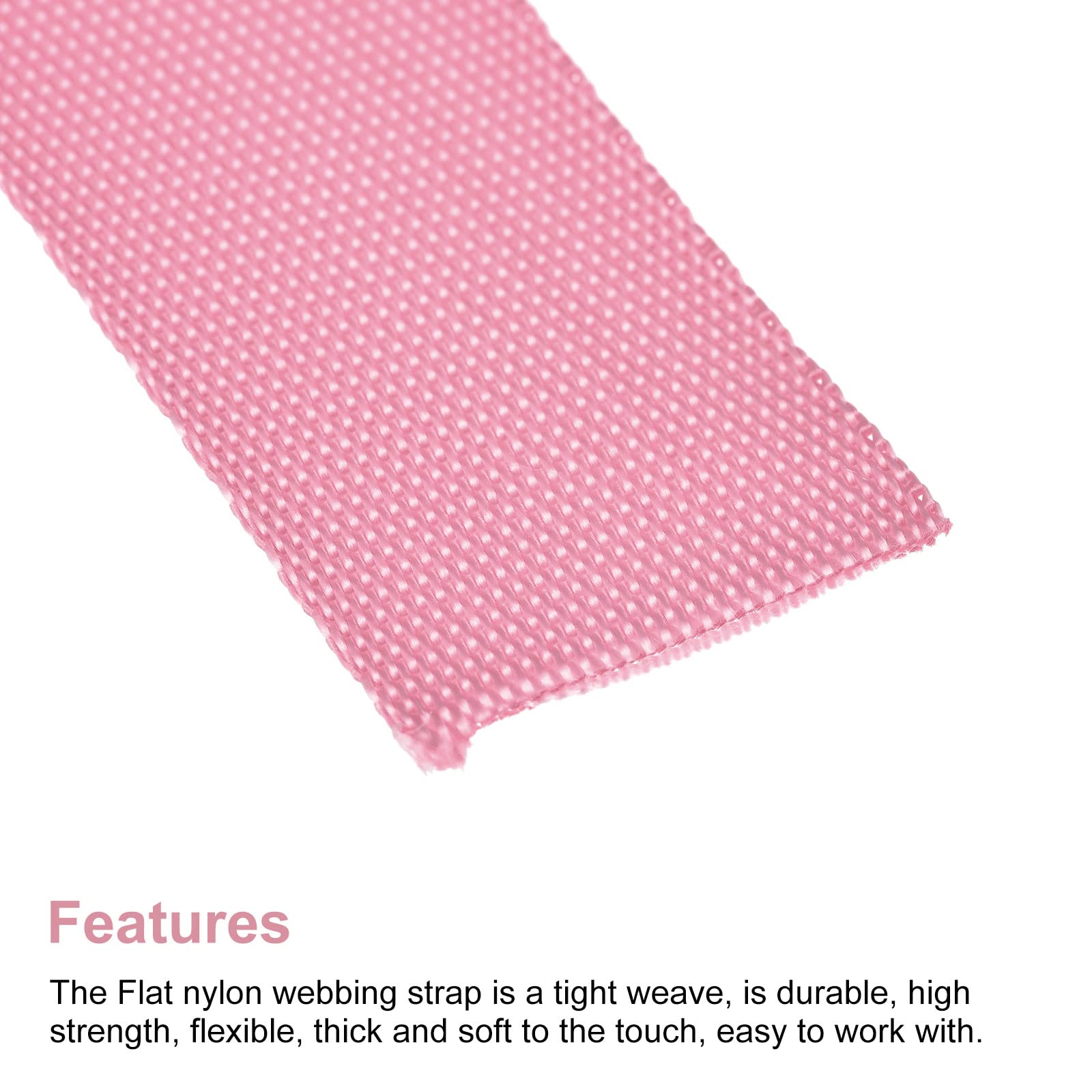 **MECCANIXITY 1 Inch Flat Nylon Webbing Strap - 4 Yards Pink - Heavy Duty Backpack Straps, Cargo Straps, Luggage Rack Straps - Perfect for Outdoor Gear, Travel Accessories & DIY Projects**
