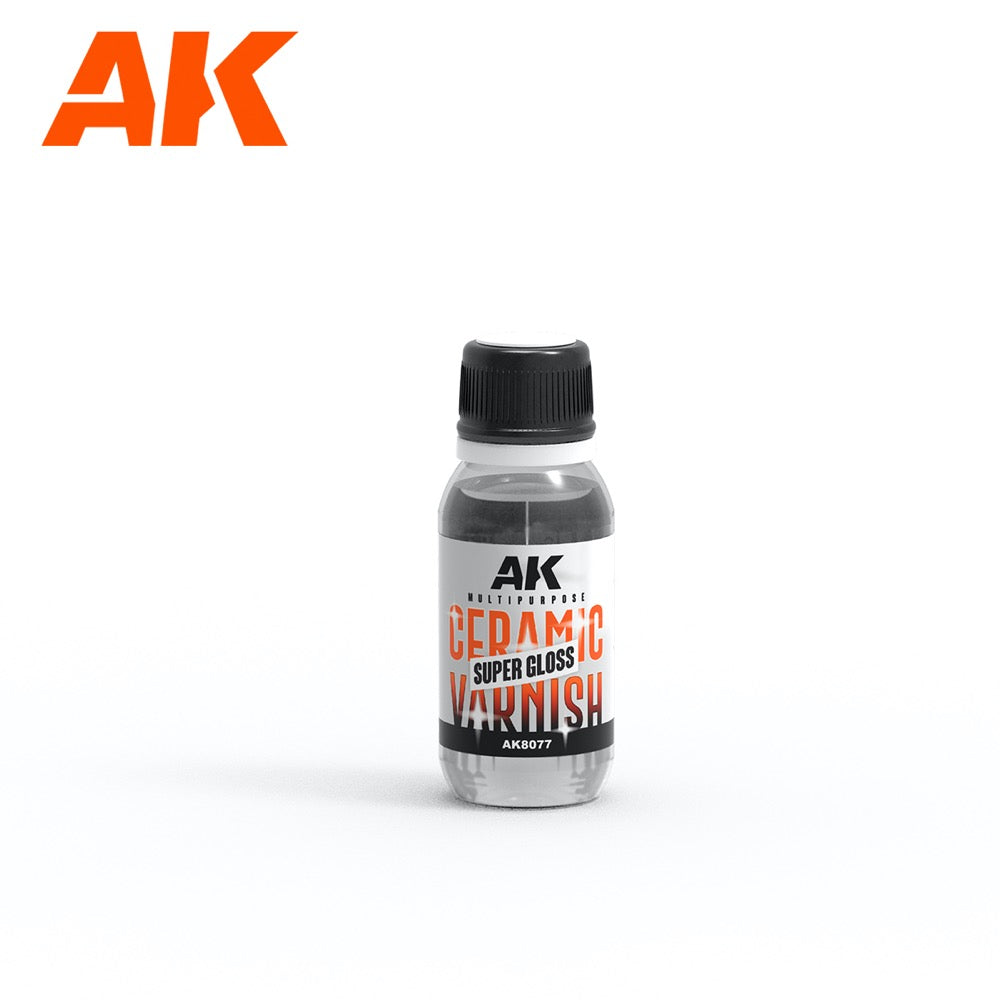 AK 8077 Multipurpose Ceramic Varnish Super Gloss 60ml - High Shine Protective Coating for Cars, Motorcycles & DIY Crafts