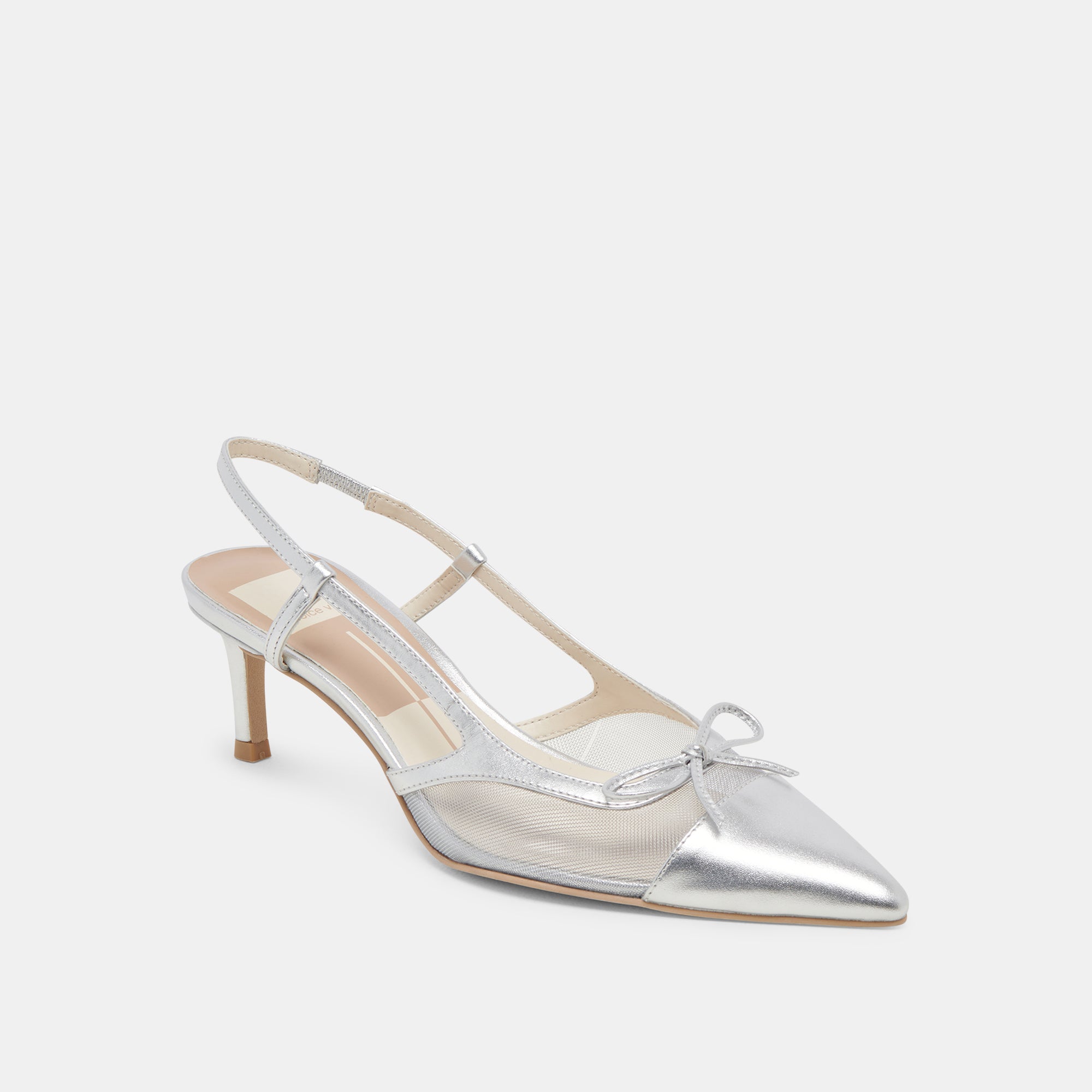 KANDI Women's Silver Mesh High Heels - Elegant Party & Evening Dress Shoes for Weddings, Prom, and Special Occasions