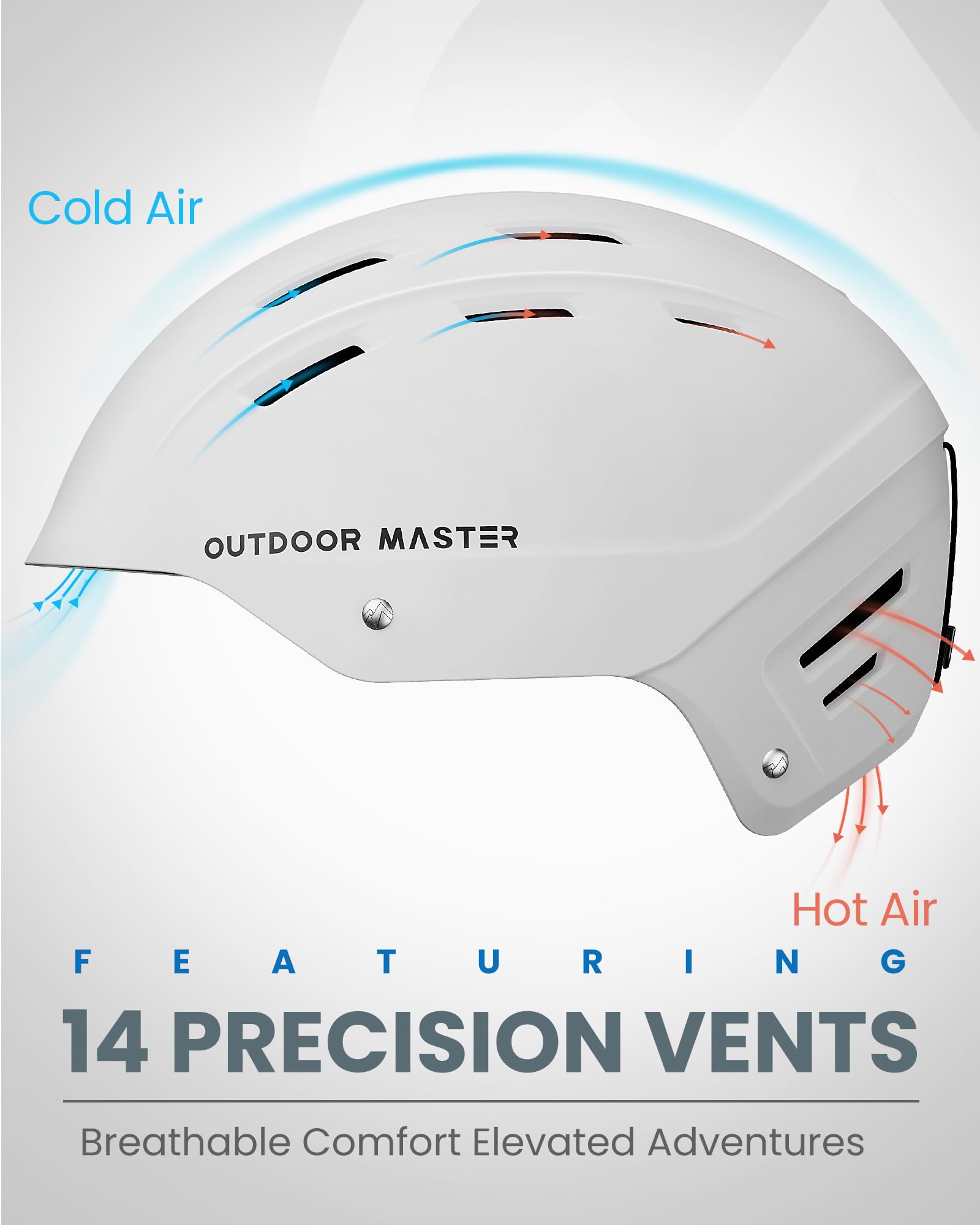 OutdoorMaster Kelvin II Ski Helmet with Wireless Bluetooth - Adjustable Snowboard Helmet for Men, Women & Youth - Built-in Headphones for Skiing, Snowboarding & Winter Sports