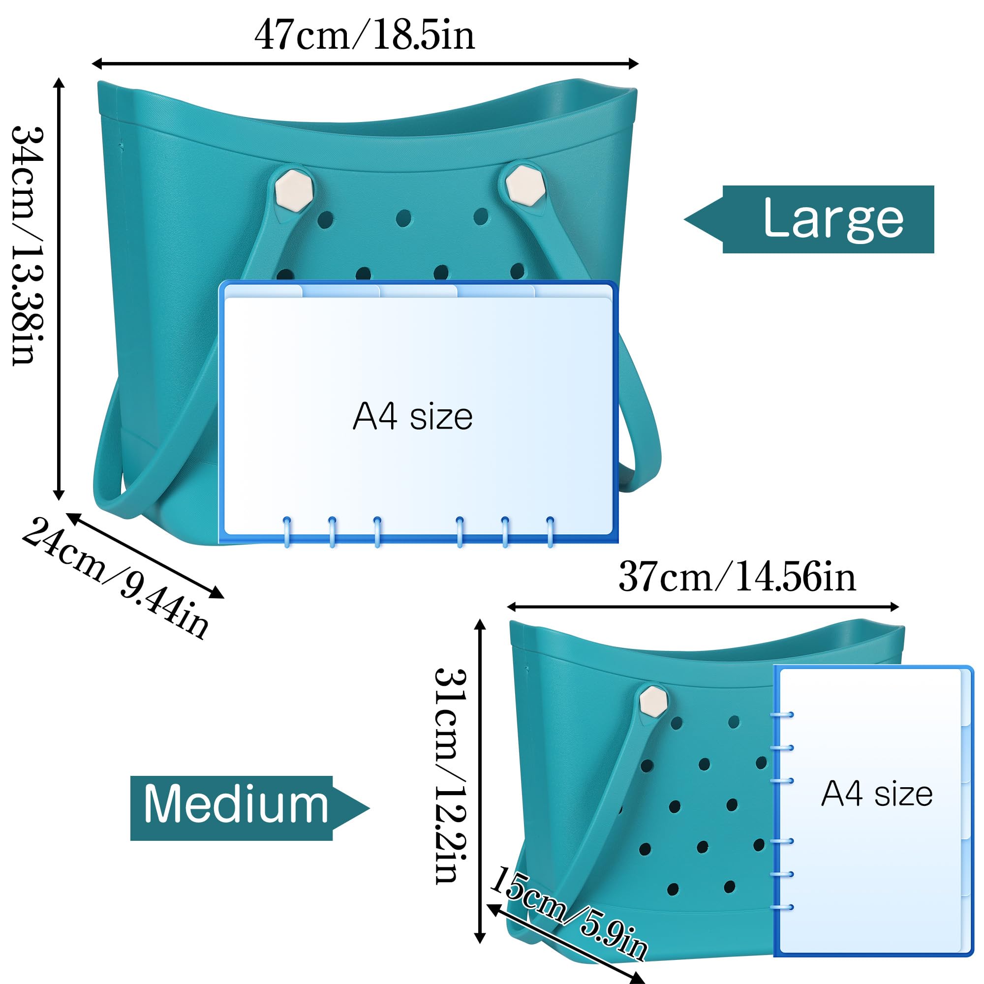 **Waterproof Large Beach Tote Bag - Durable Rubber Tote for Pool, Boat, Groceries & Sports | Perfect for Summer Travel, Shopping & Outdoor Activities**