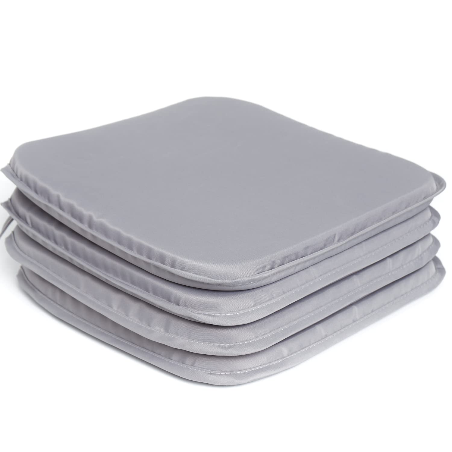 Premium 36x36 Inch Rohi Garden Seat Cushions Set of 4 - Waterproof Outdoor/Indoor Chair Pads for Dining, Kitchen, Patio & Garden Chairs - Comfortable Plain Grey Cushions (Pack of 4) - Perfect for BBQs, Picnics & Outdoor Entertaining