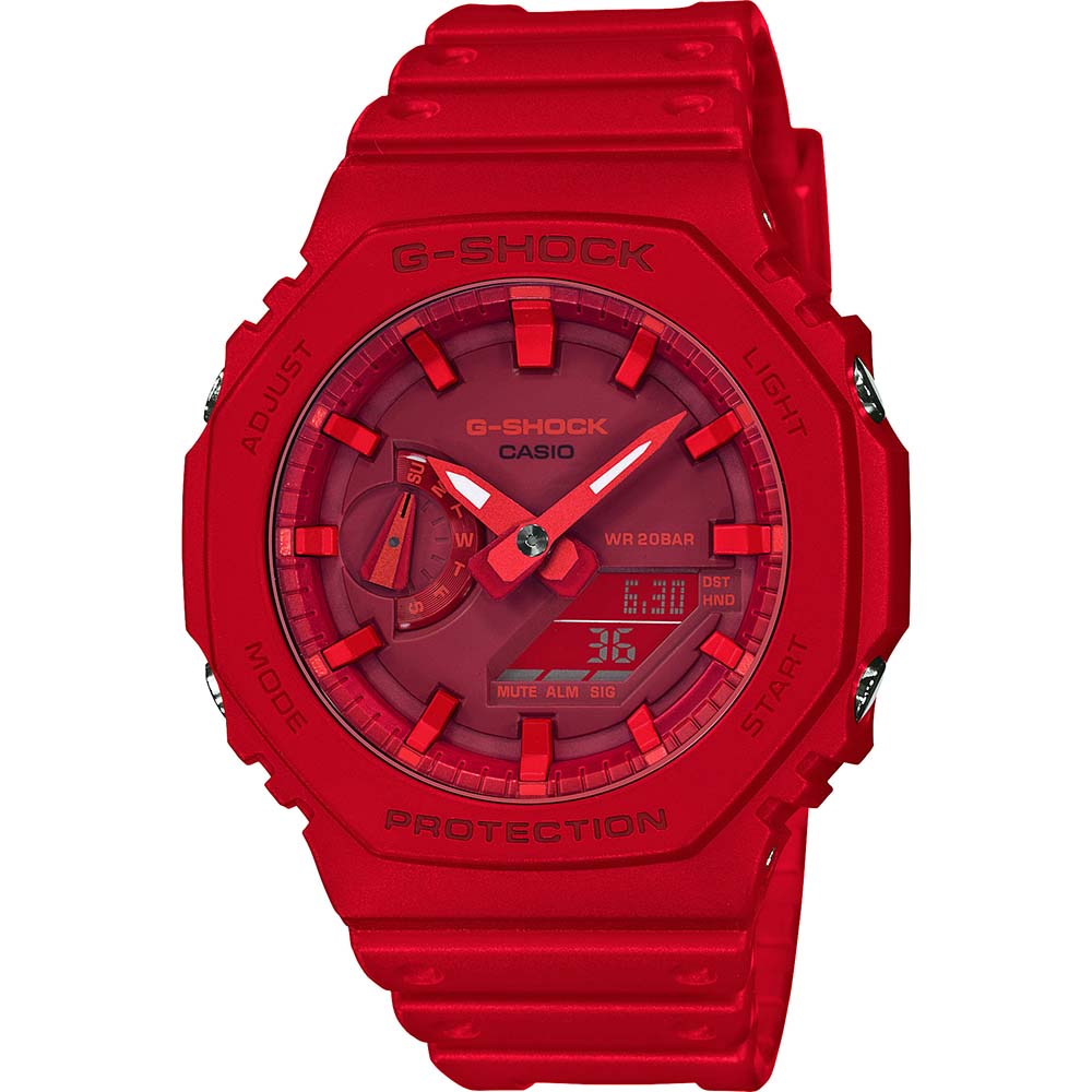 G Shock GA2100 4A Vibrant Red 'CasiOak' Digital Analog Watch - Stylish & Durable for Outdoor Adventures, Sports & Everyday Wear