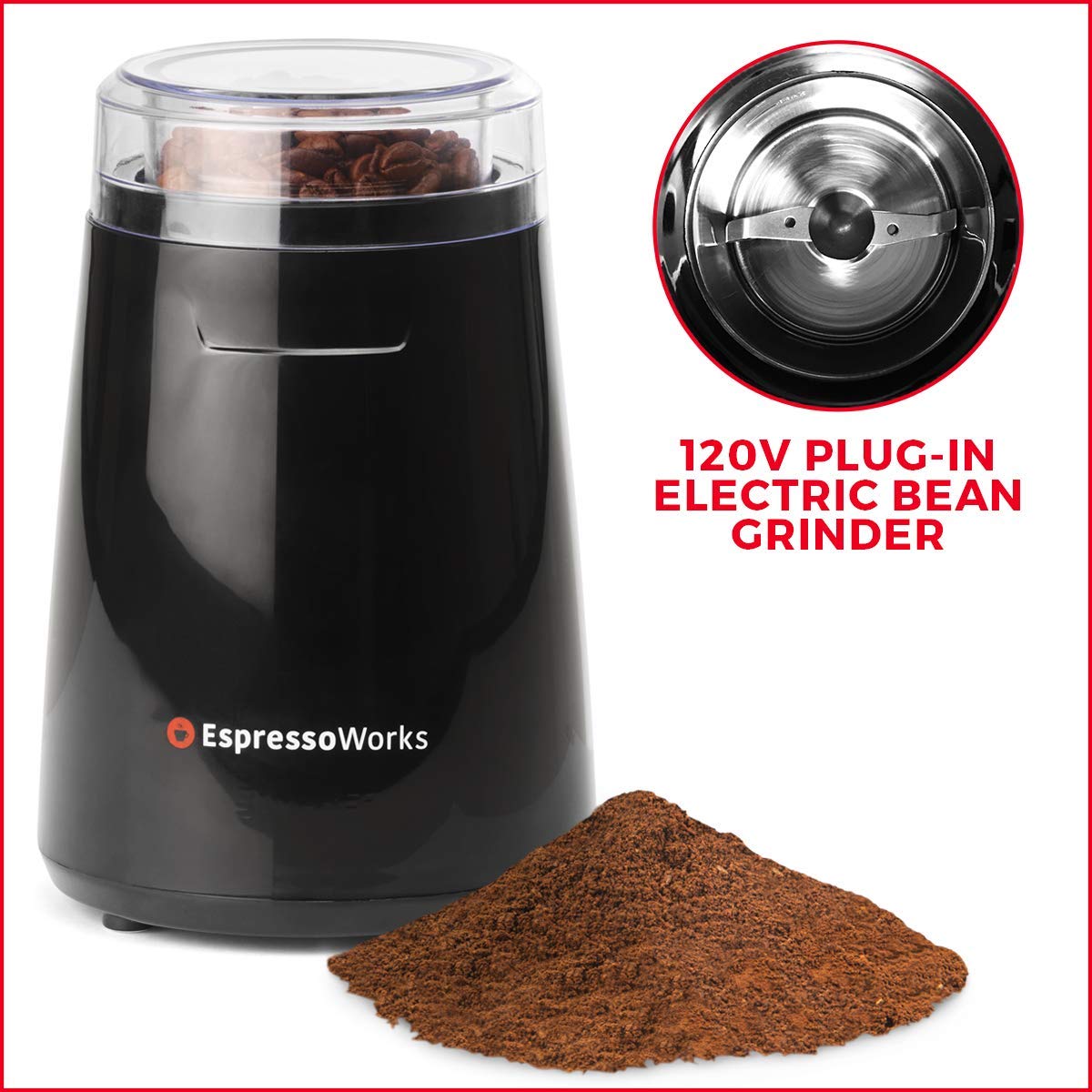 EspressoWorks 19-Bar Professional Espresso Machine with Milk Frother - 10-Piece All-in-One Coffee Maker Set for Latte, Cappuccino & Espresso (1250W, Black) - Perfect for Home Baristas, Office Coffee Breaks & Gift Giving