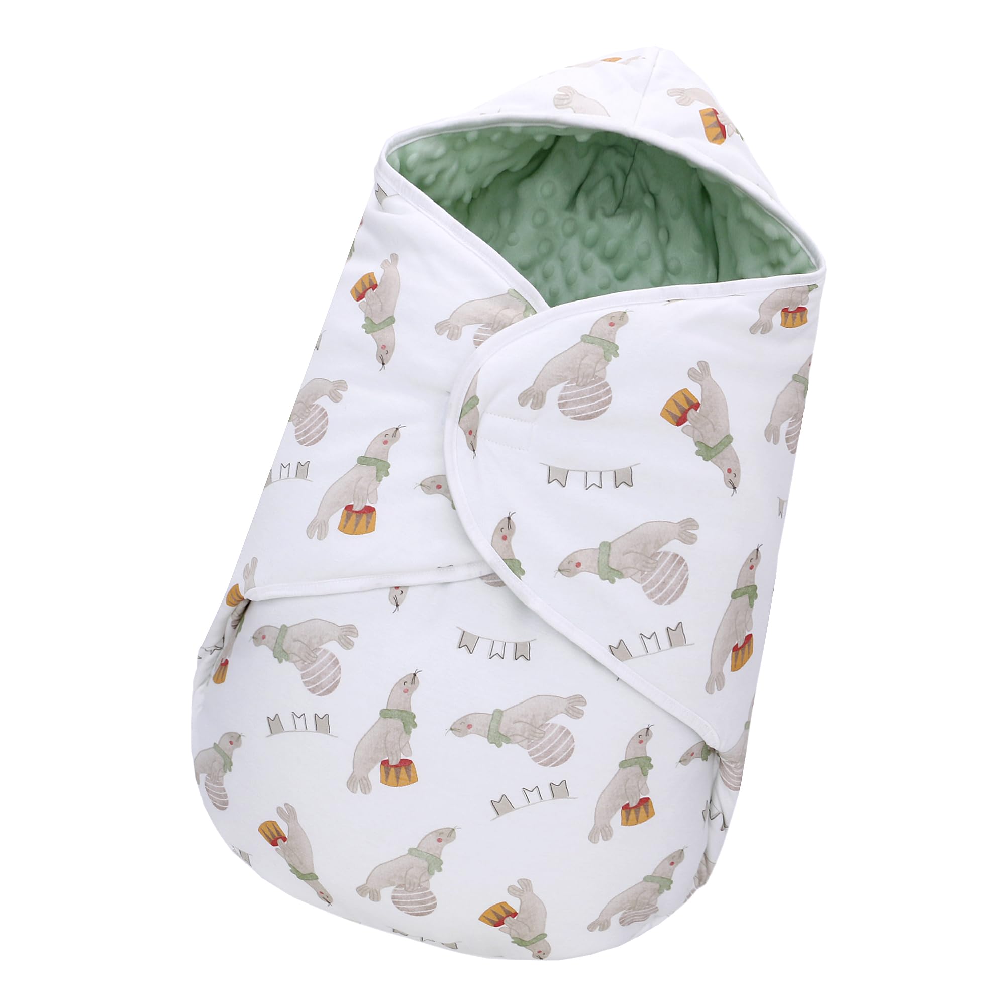 Miracle Baby Car Seat Cover - Soft Cotton Swaddle Blanket for Newborns 6-12 Months (Sea Lion) - Perfect for Travel & Stroller