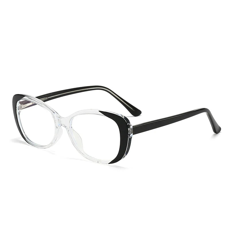 CCspace Women's Full Rim Small Oval Polycarbonate Eyeglasses Frame 301422 - Lightweight & Durable for Work, Reading & Everyday Use