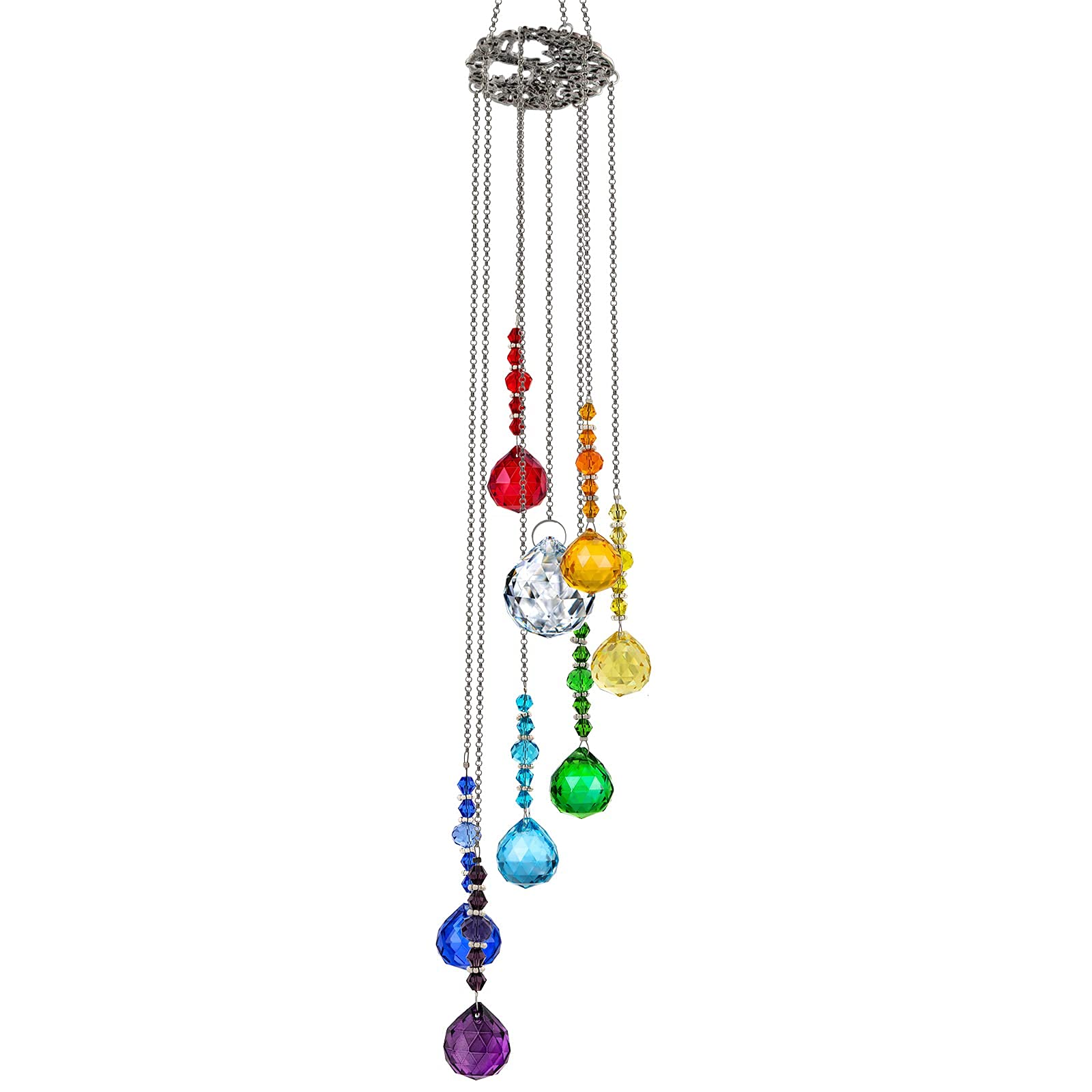 Vibrant Crystal Ball Prisms Suncatcher - Tree of Life Window Hanging Ornament & Rainbow Maker Pendant for Home & Garden Decor | Perfect for Living Rooms, Bedrooms, Wedding Decor & Outdoor Spaces