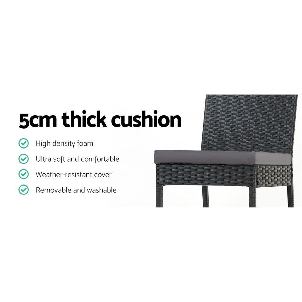 Gardeon Set of 4 Outdoor Bar Stools - Wicker Dining Chairs for Patio, Garden, and Poolside - Weather-Resistant Rattan Furniture for Backyard, Deck, and Outdoor Entertaining