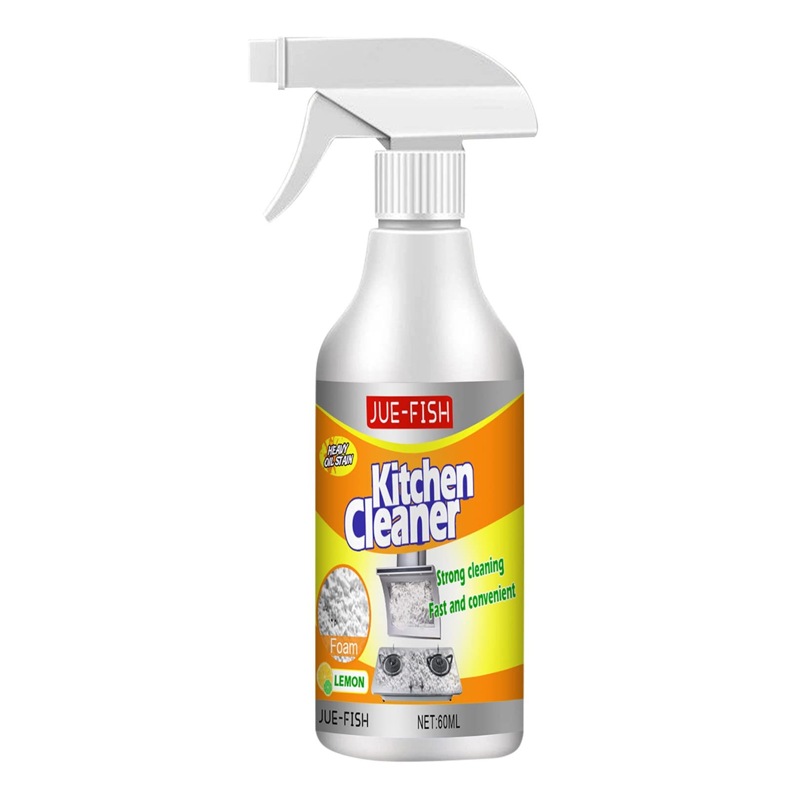 Yiser Kitchen Foam Cleaner for Range Hoods & Stainless Steel - Heavy Oil Stain Remover, 60ML Pet Hair Remover for Cats (Multicolor) - Perfect for Deep Cleaning Kitchen Appliances & Pet Areas