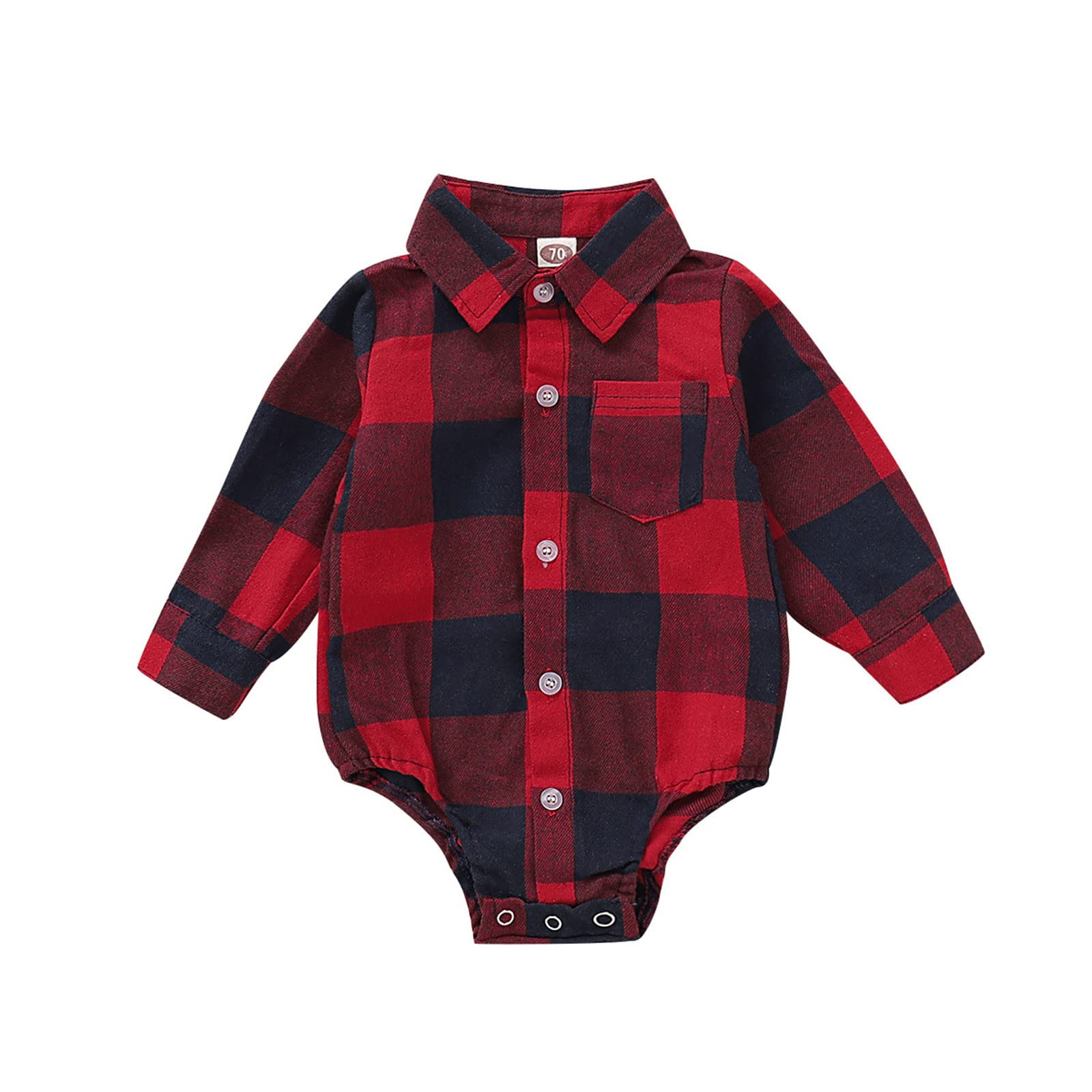 Baby Boy & Girl Plaid Long Sleeve Shirt Bodysuit Romper Set - Newborn Infant Gentleman Suit Outfit for Photo Shoots, Parties & Special Occasions