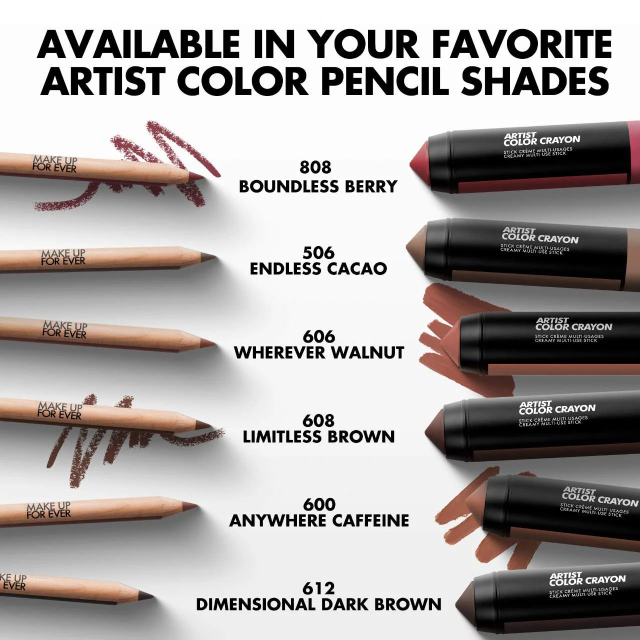 Artist Color Crayon Multi-Purpose Waterproof Makeup Stick - Perfect for Face, Eyes & Lips | Long-Lasting Makeup for Daily Wear & Special Occasions