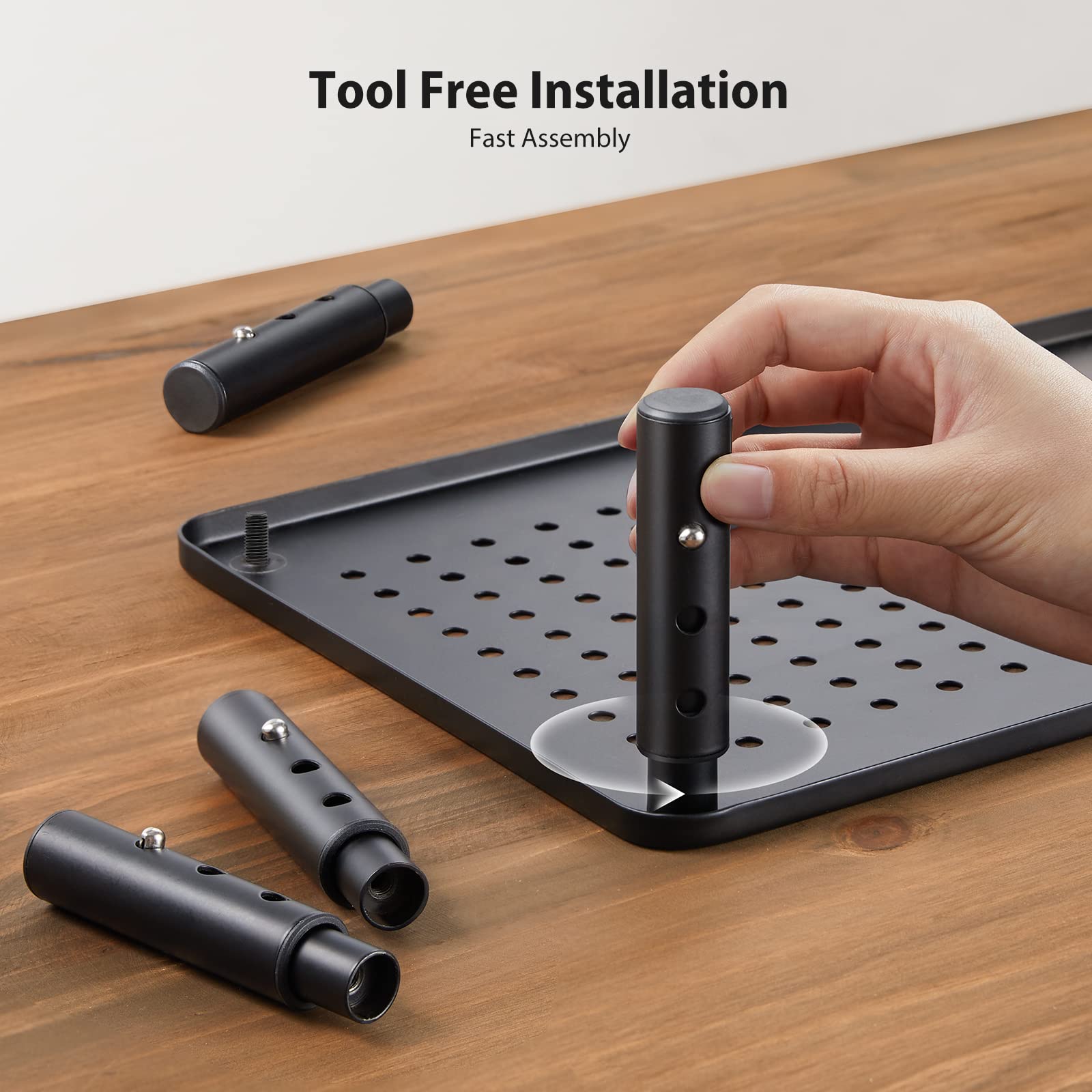 LORYERGO Adjustable Monitor Stand - 3 Height Settings, Sturdy Metal Vented Platform for Laptop, PC, Printer & Home Office Setup - Ergonomic Computer Riser for Better Posture & Workspace Organization (Perfect for Work from Home & Gaming Setups)